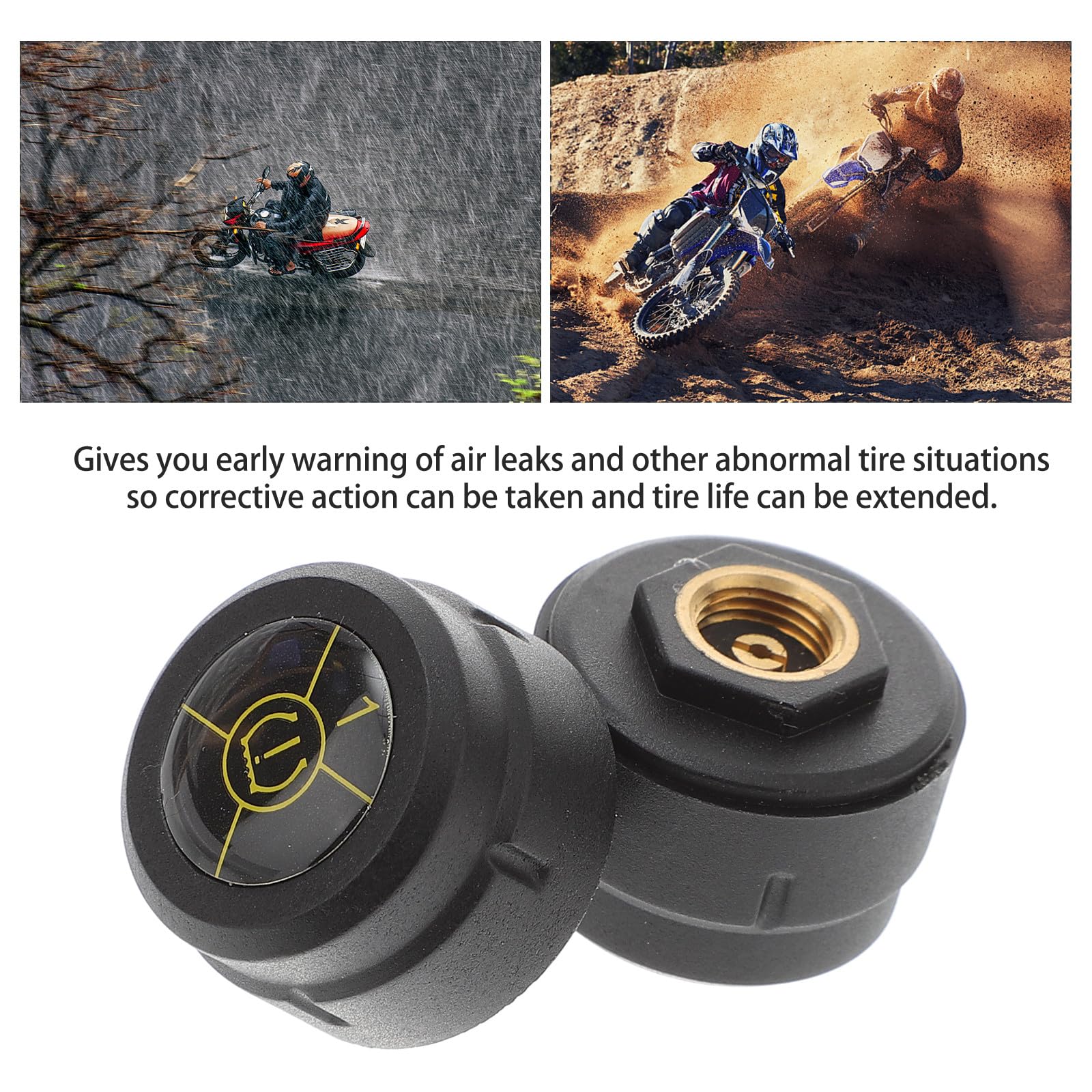 ABOOFAN Monitor Inalámbrico de Presión de Neumáticos Tpms Sensores Externos Alarma Alta y Baja Presión y Material Abs Resistente para Motocicleta