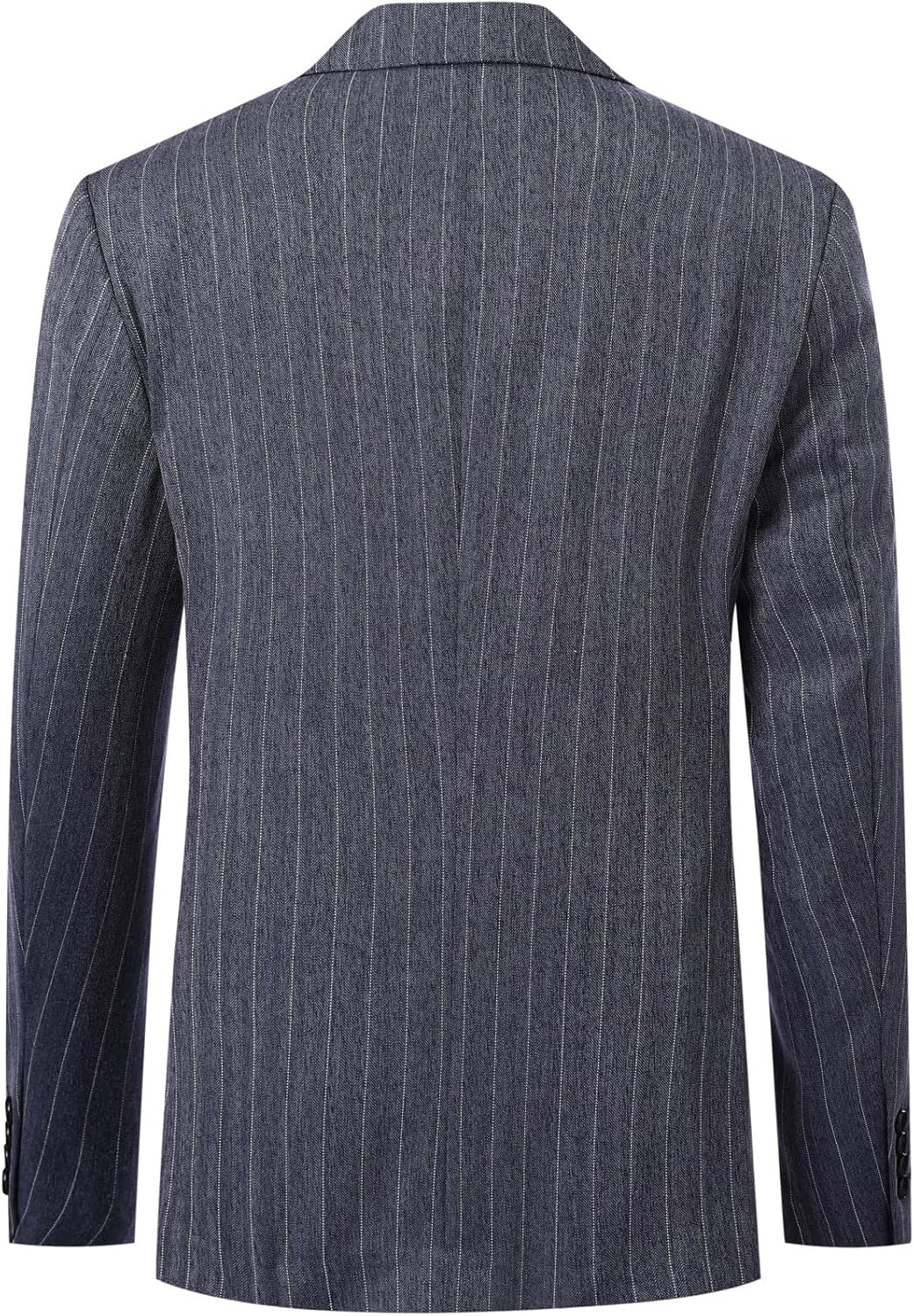 Cloudstyle Men's Pinstripe Blazer Formal Suit Jacket Peak Lapel Regular Fit Sport Coat - Image 2