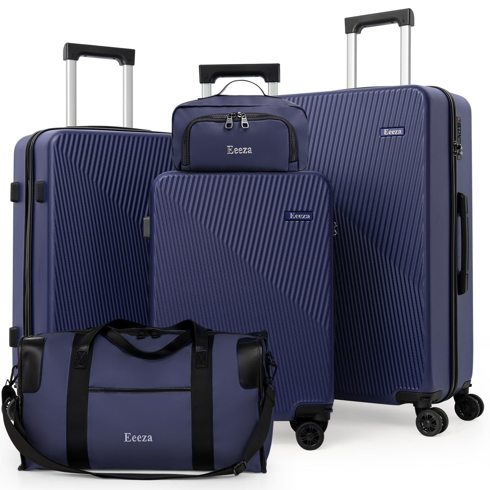 Eeeza 5 Piece Hardshell Luggage Set Spinner Wheels 20/24/28" Blue