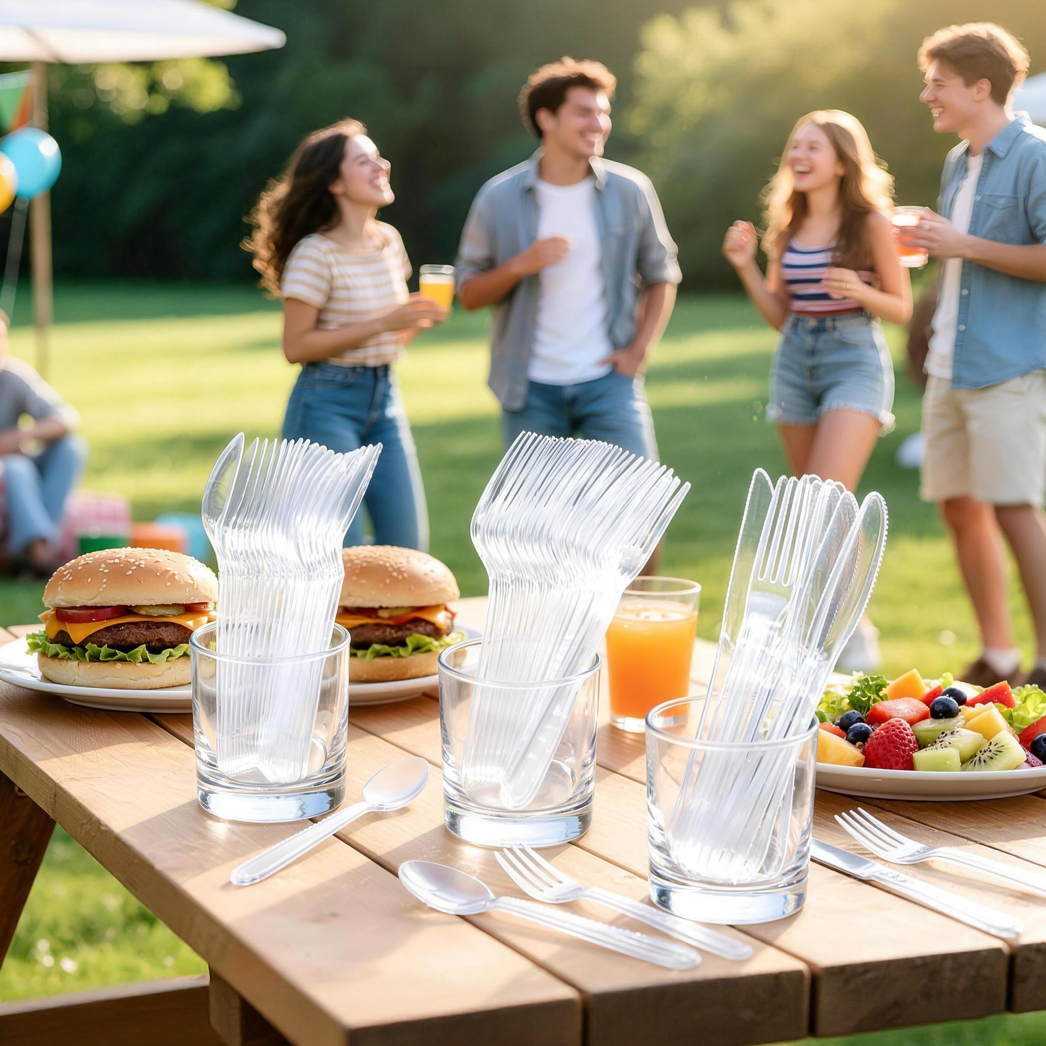 BYSNOW 360 Pack Heavy Duty Disposable Silverware -5