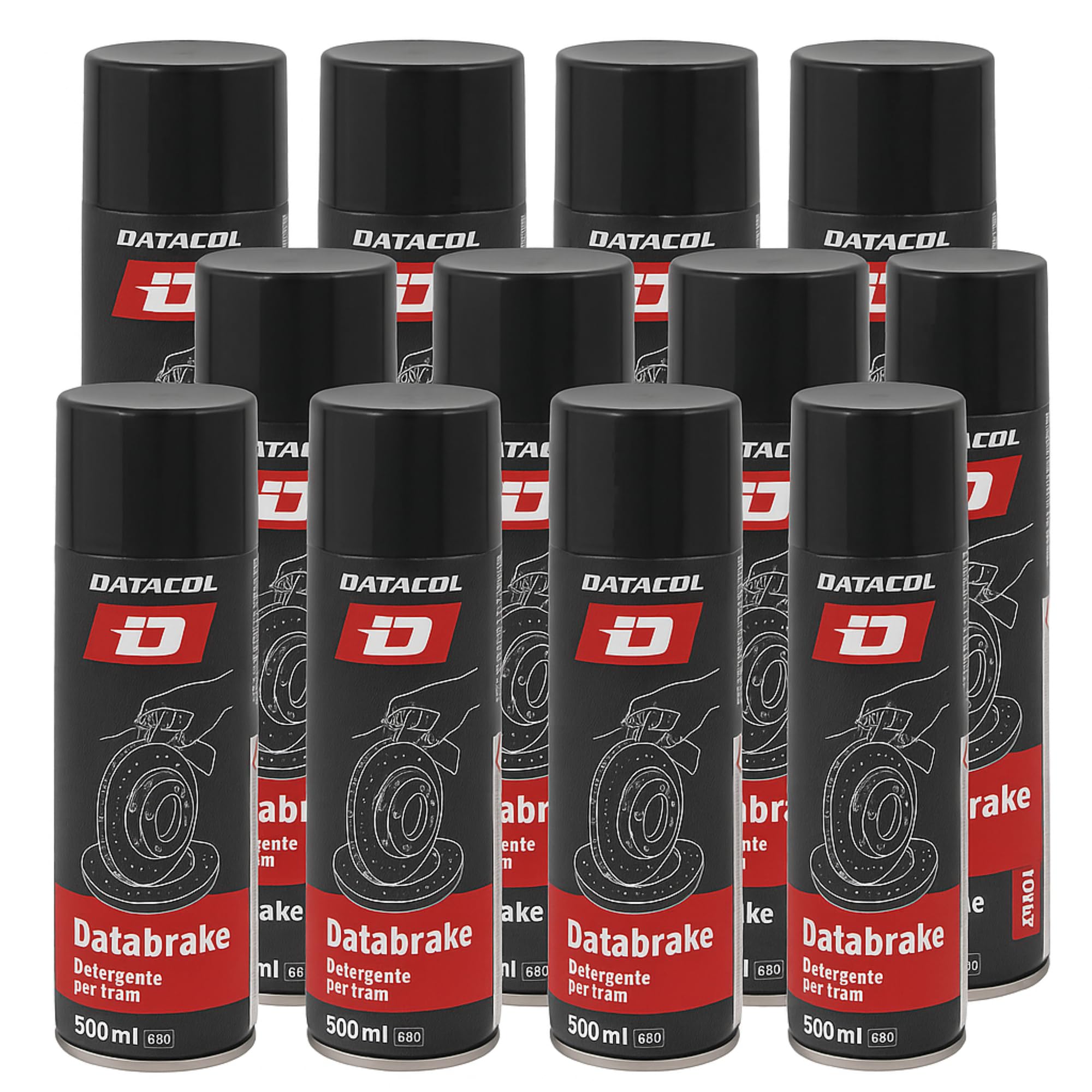 Datacol Databrake – Limpiador de Frenos en Spray 500 ml | Desengrasante Profesional para Discos y Pinzas | Evaporación Rápida Sin Residuos | Pack de 12