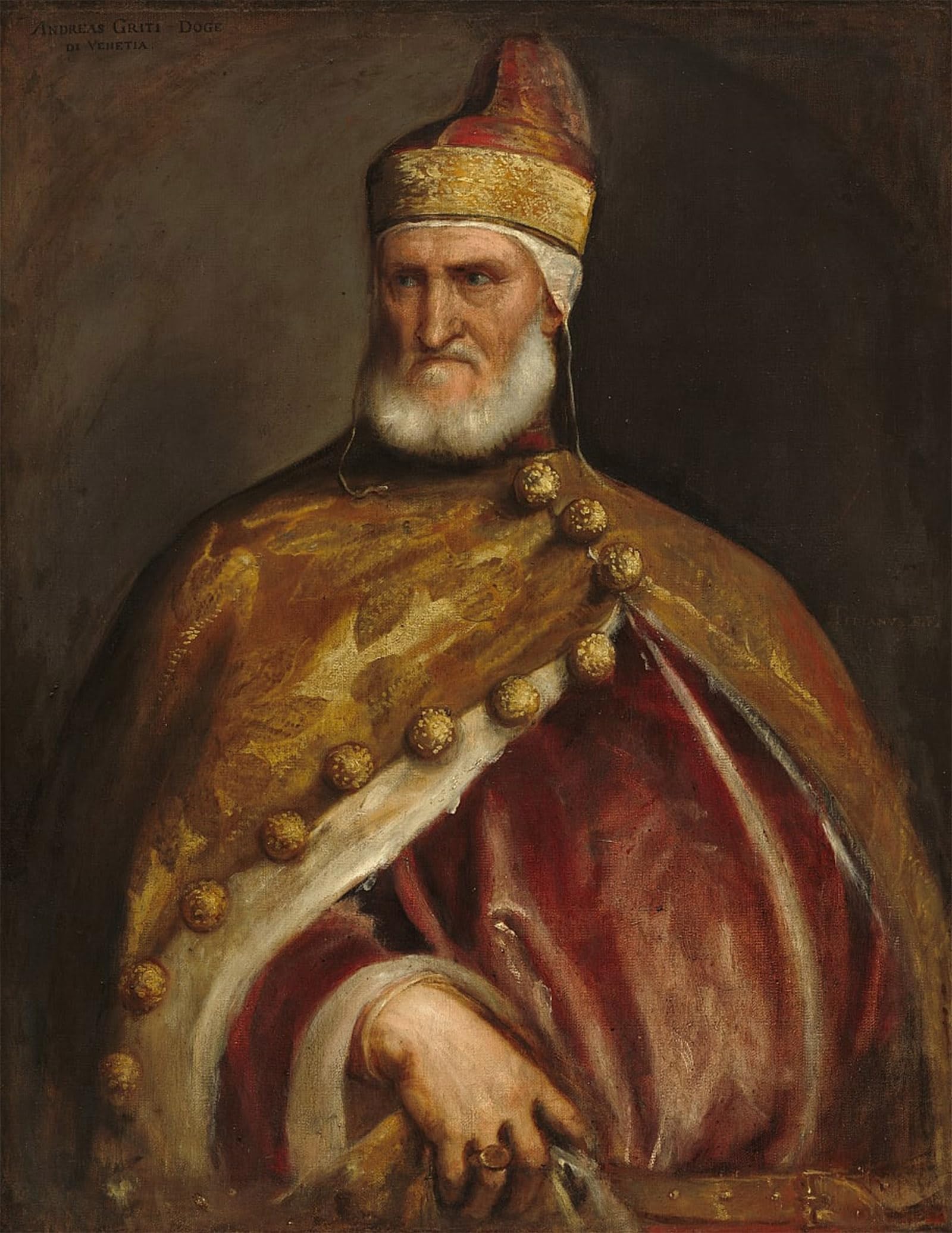 ARTXLXXBN Famous Painting Art Wall Decor Abstract Art Picture Portrait of Doge Andrea Gritti by Tiziano Vecelli Animal Pictures for Home Decor 60x90cm