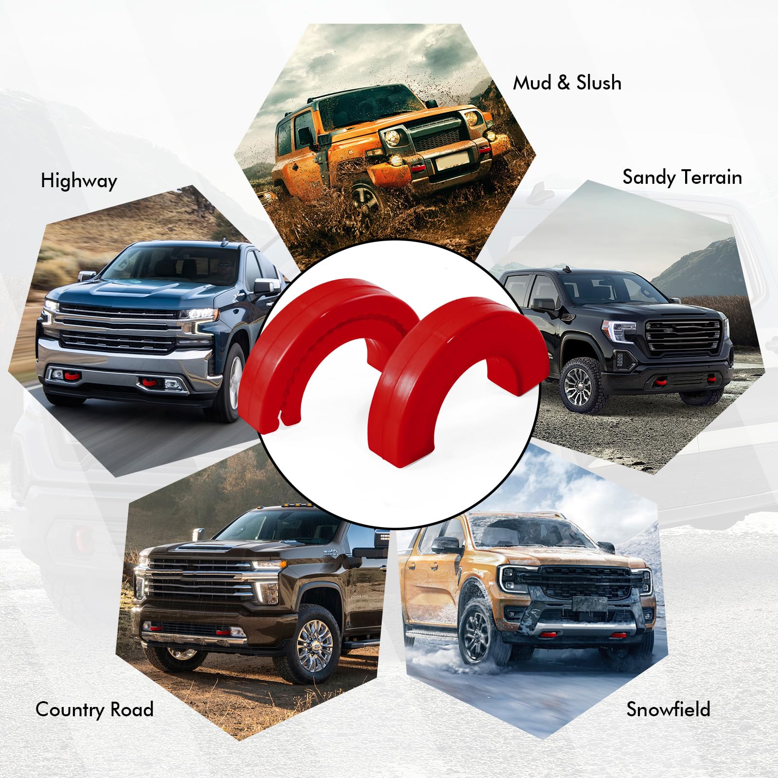 Enmja Tow Hook Cover, 2pcs Trailer Hitch Cover Protector Cover, Car Front Tow Hook Covers Fit for Chevy Silverado 1500 Accessories 2007-2025