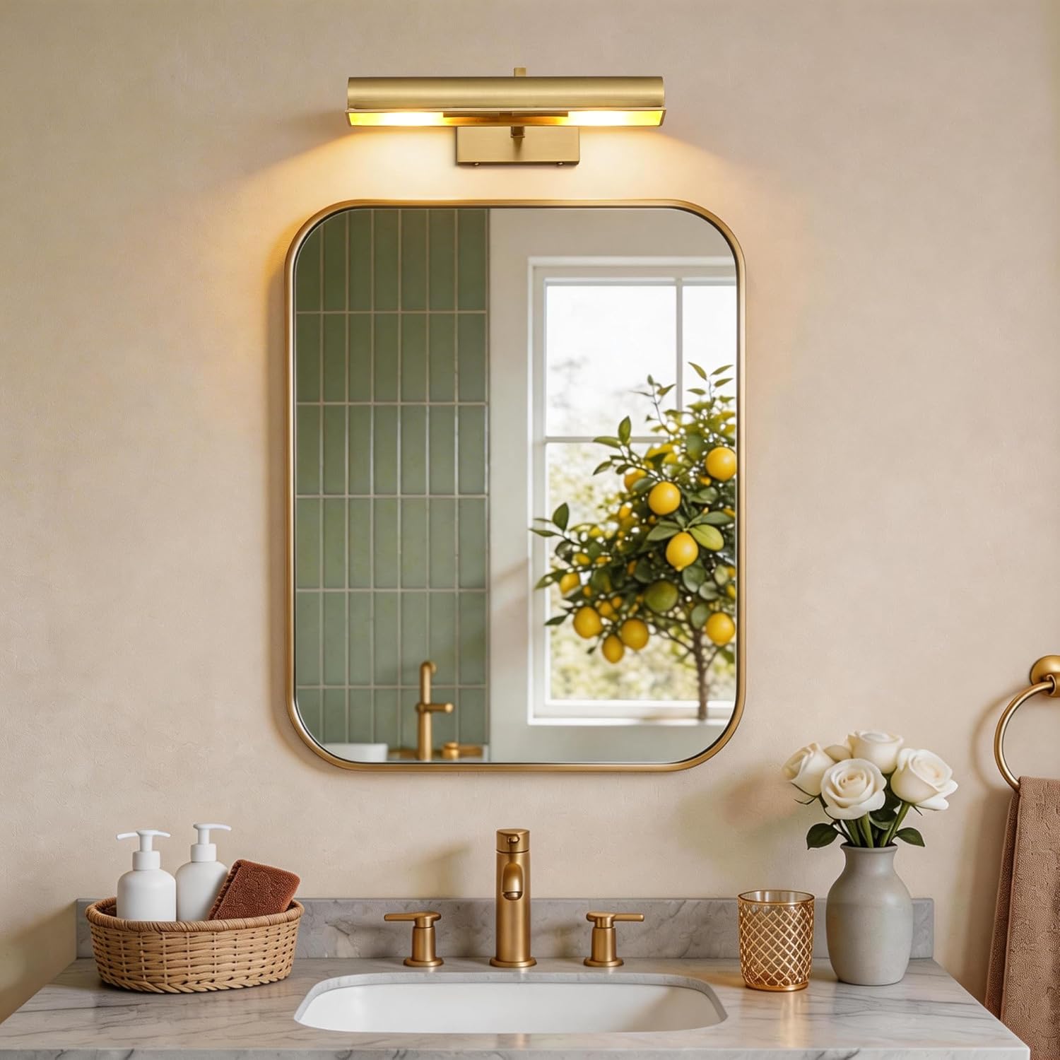 12in Picture Light Hardwired Picture Light for Wall Brass Gallery Light 270° Adjustable Art Light for Paintings & Mirrors (24"-36") Accent Spotlights for Museum,Library,Living Room,Bedroom