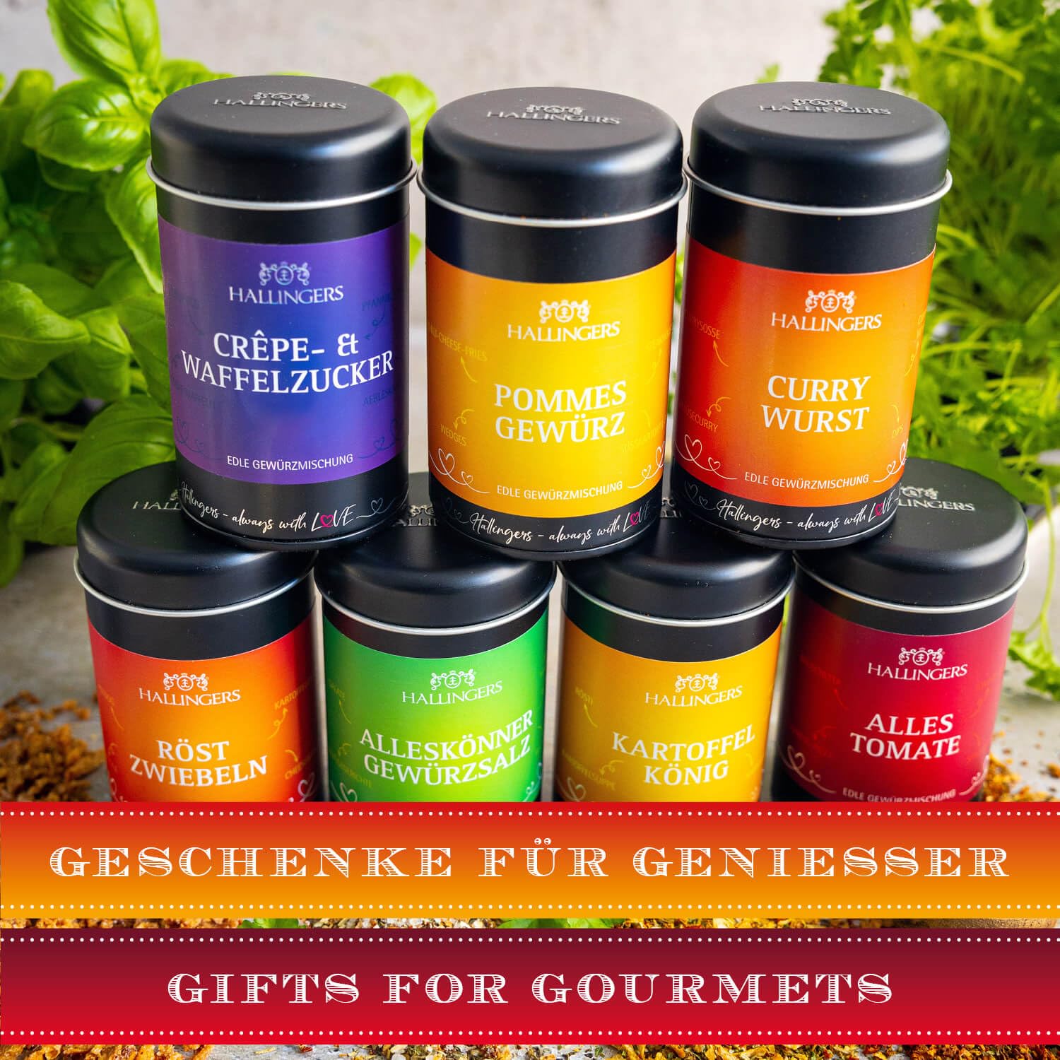Hallingers Genuss Manufaktur Gewürz Geschenk-Set - Selektion unserer Besteller als Probierset in edlen Aromadosen & Tragetasche "Schnelle Küche", Geschenkidee für Frauen Männer