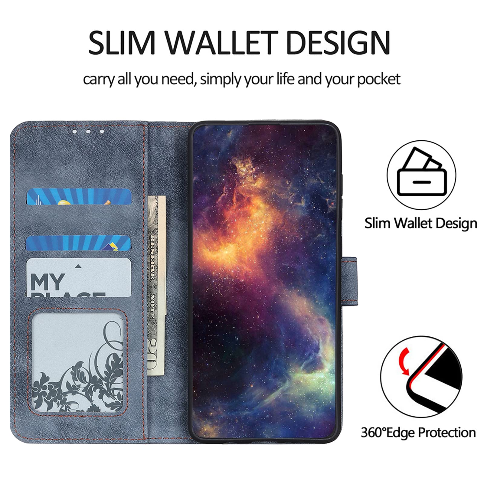 Custodia Flip Per OnePlus 10 Pro - Design In Pelle Con Supporto Magnetico E Portacarte Integrato - Foto 4