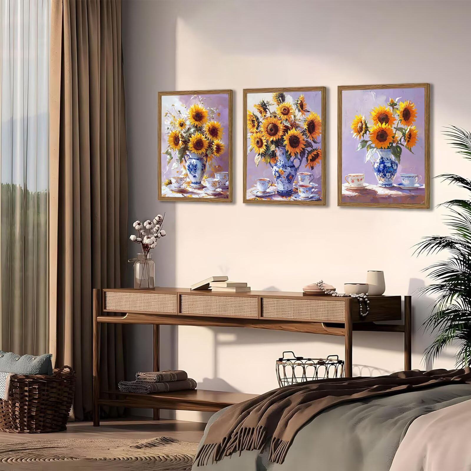 Generico Cnyaunfi 3 Pezzi Girasole Pittura Diamante Fai-Da-Te, 5D Giallo Diamond Painting Kit Completo per Hobby Creativi Adulti, Per La Decorazione Della Parete Di Casa 60x80cm YF-2998