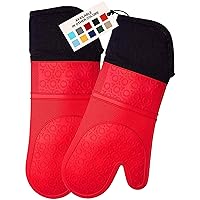 Algopix Similar Product 9 - BPAFree Soft Silicone Oven Mitts 