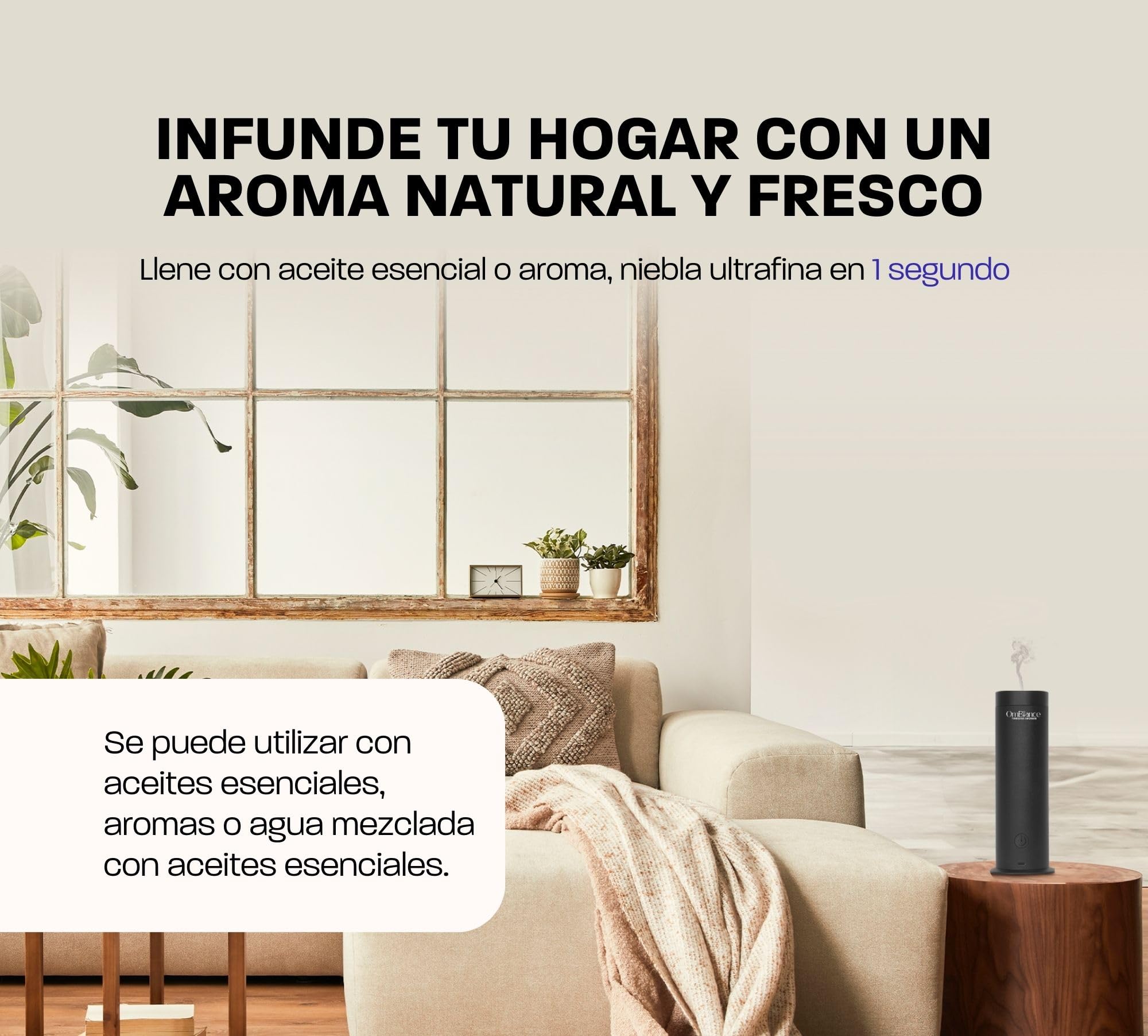 Difusor de Aromas y Aceites Esenciales Profesional | Controlado por Aplicación | Humidificador y Purificador Aire | Absorbe Olores | Regalo Ideal, Negro, 300m3, Aluminio
