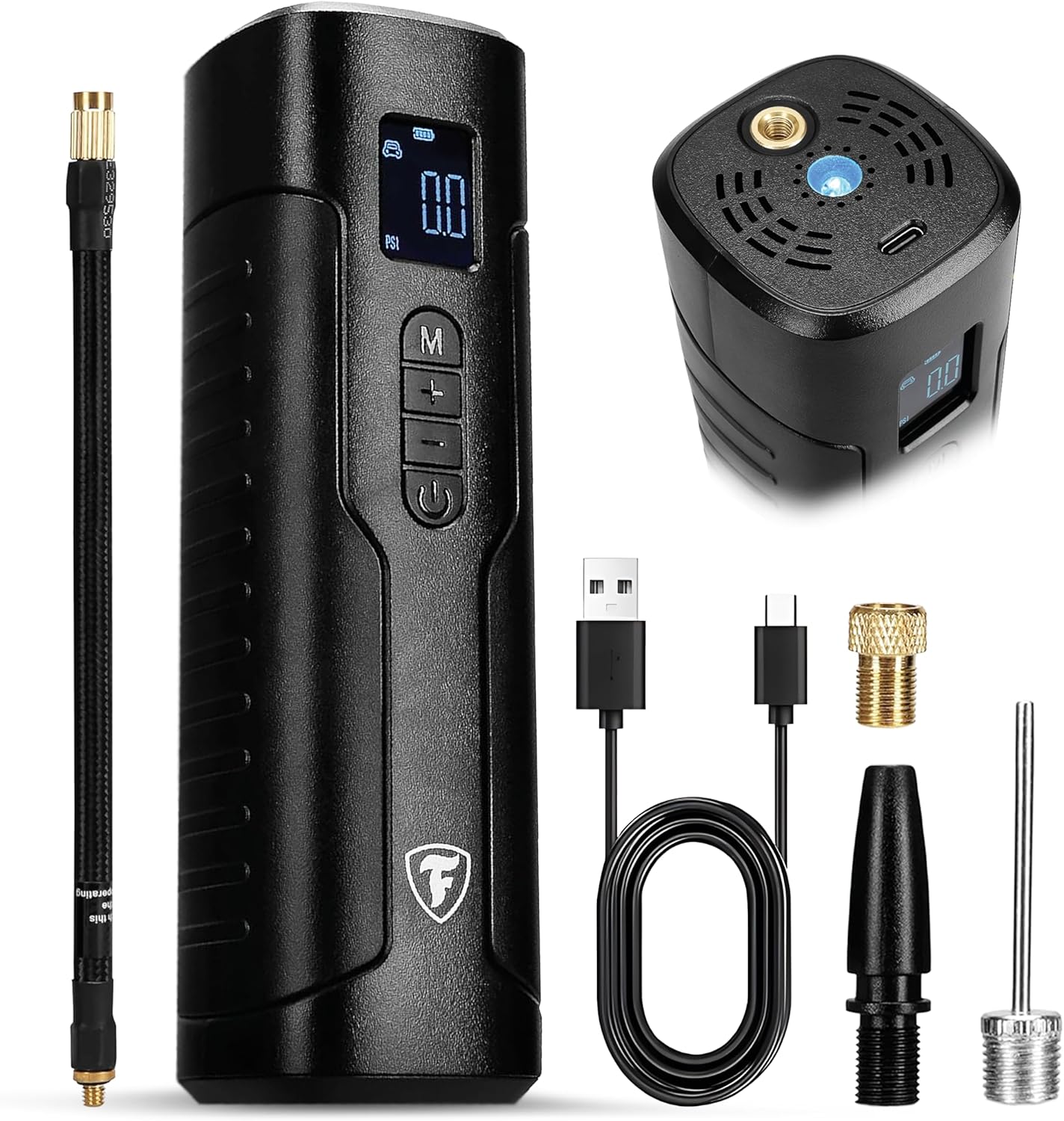 Firestone Car Tire Inflator | Portable Air Compressor with Pressure Gauge, 150 PSI Portable Air Pump for Bike Tires, Mattress, Balls | Cordless Tire Inflator Compressor