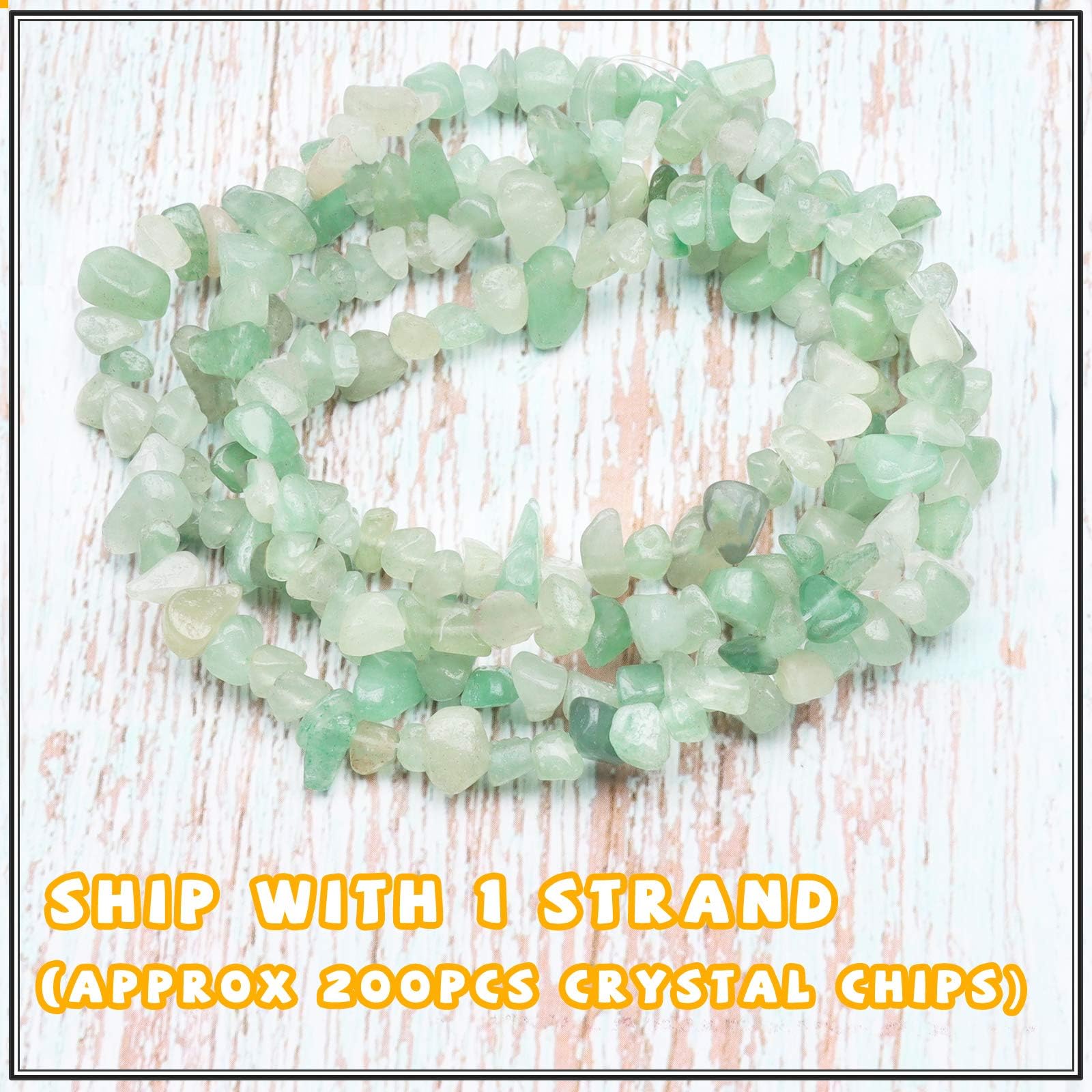 500Pcs Green Crystals Chips Beads Bulk, 5-8mm Irregular Drilled Tumbled Gemstone Chips - Image 3