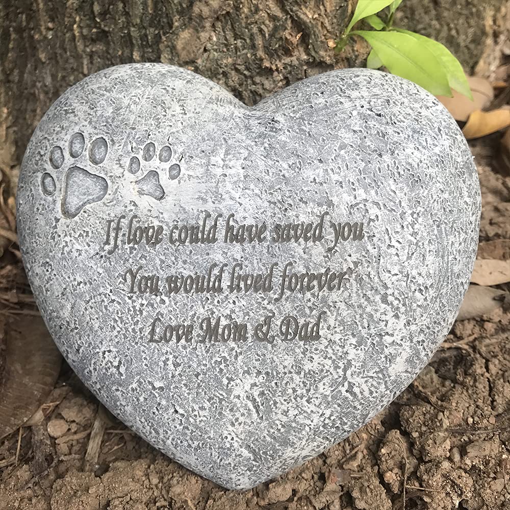 LAGGATTS Personalized Dog Cat Grave Marker Garden Memorial Stones, Custom Cat Dog Tombstone, Engraved with Any Message