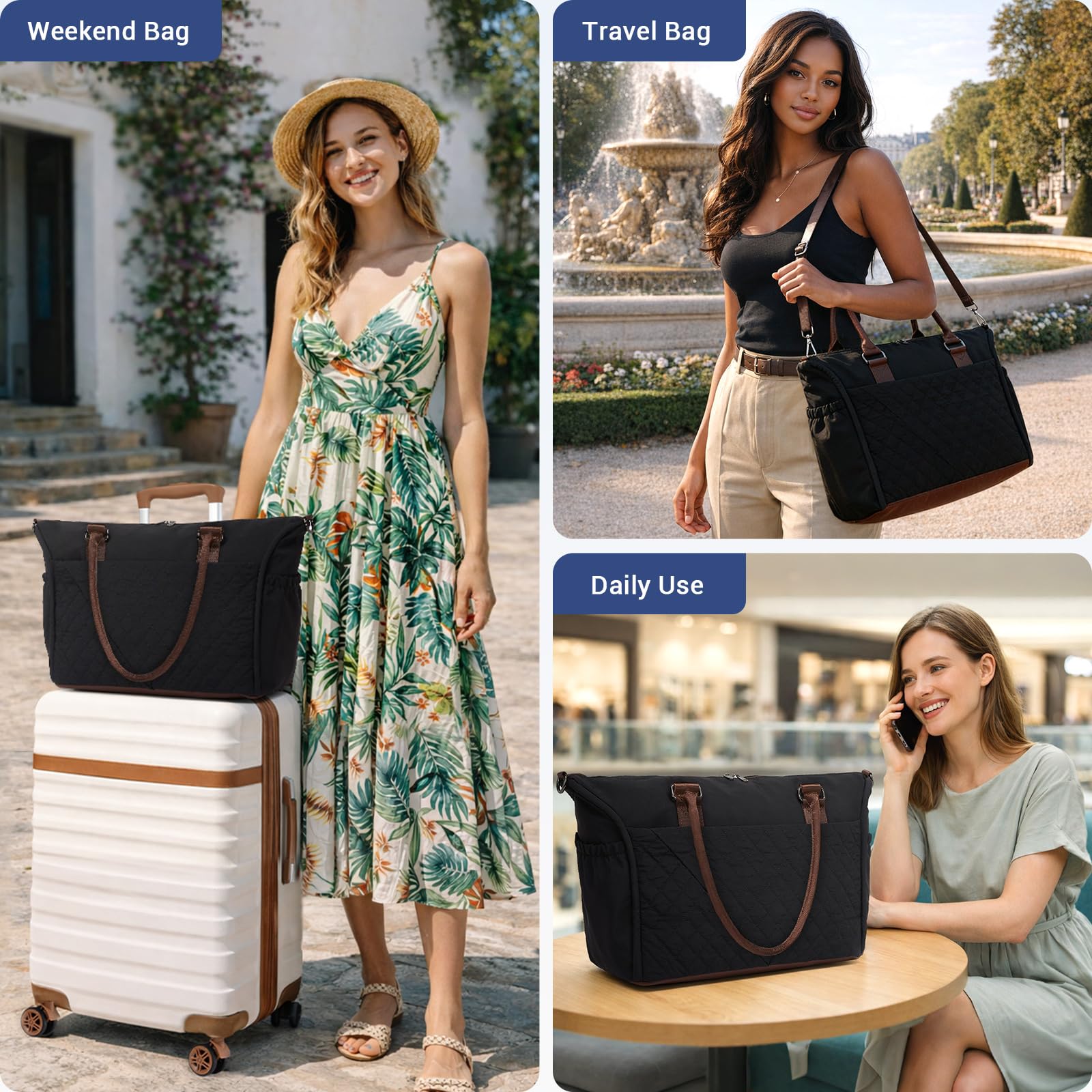 Miss Lulu para Ryanair Bolsa de Cabina 40x30x20 Puffer, Bolsa de Viaje Bajo Asiento, Duffel de 24L, Equipaje de Mano, Bolsa de Fin de Semana para Mujeres y Hombres — view 6