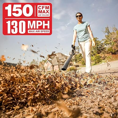 Miniatura 8 de MZK Soplador de hojas inalámbrico soplador de hojas alimentado por batería de 20 V con batería y cargador para el cuidado del césped mini soplador
