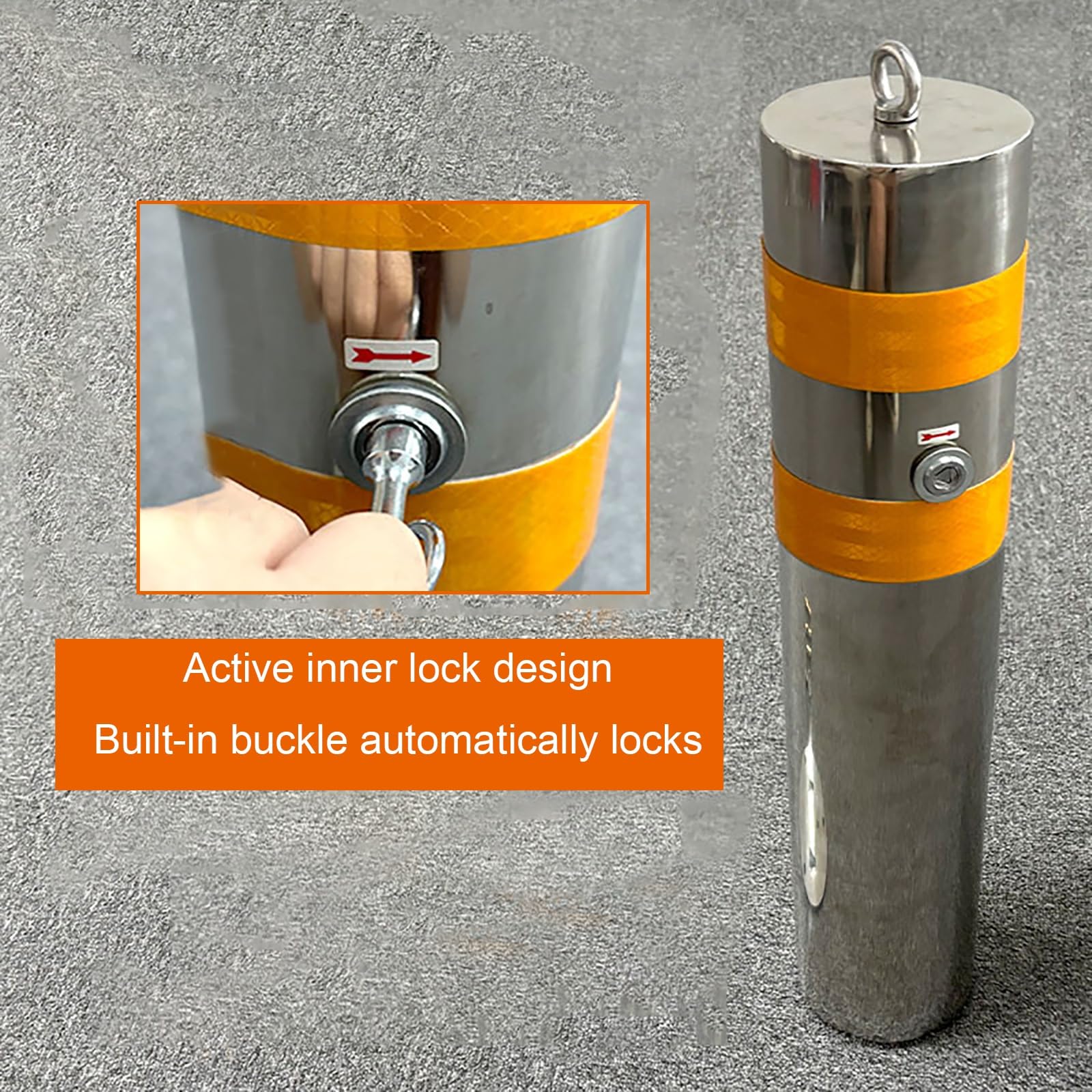 Sicherheitspoller, Absperrpfosten Mit Reflexstreifen, Parkplatzsperre Pfosten, Rammschutz-Poller, Aus Edelstahl, Geeignet Für Verkehrskontrolle Und Menschenmengenmanagement(Silver (2pcs))