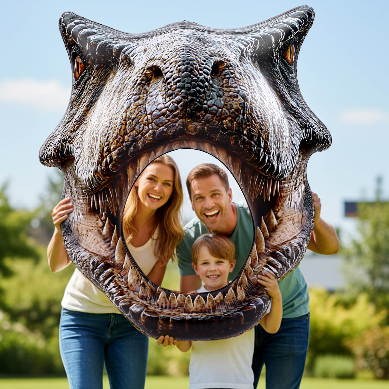 Colingmill 59" Dino Themed Photo Backdrop Dinosaur Head Photos Frame