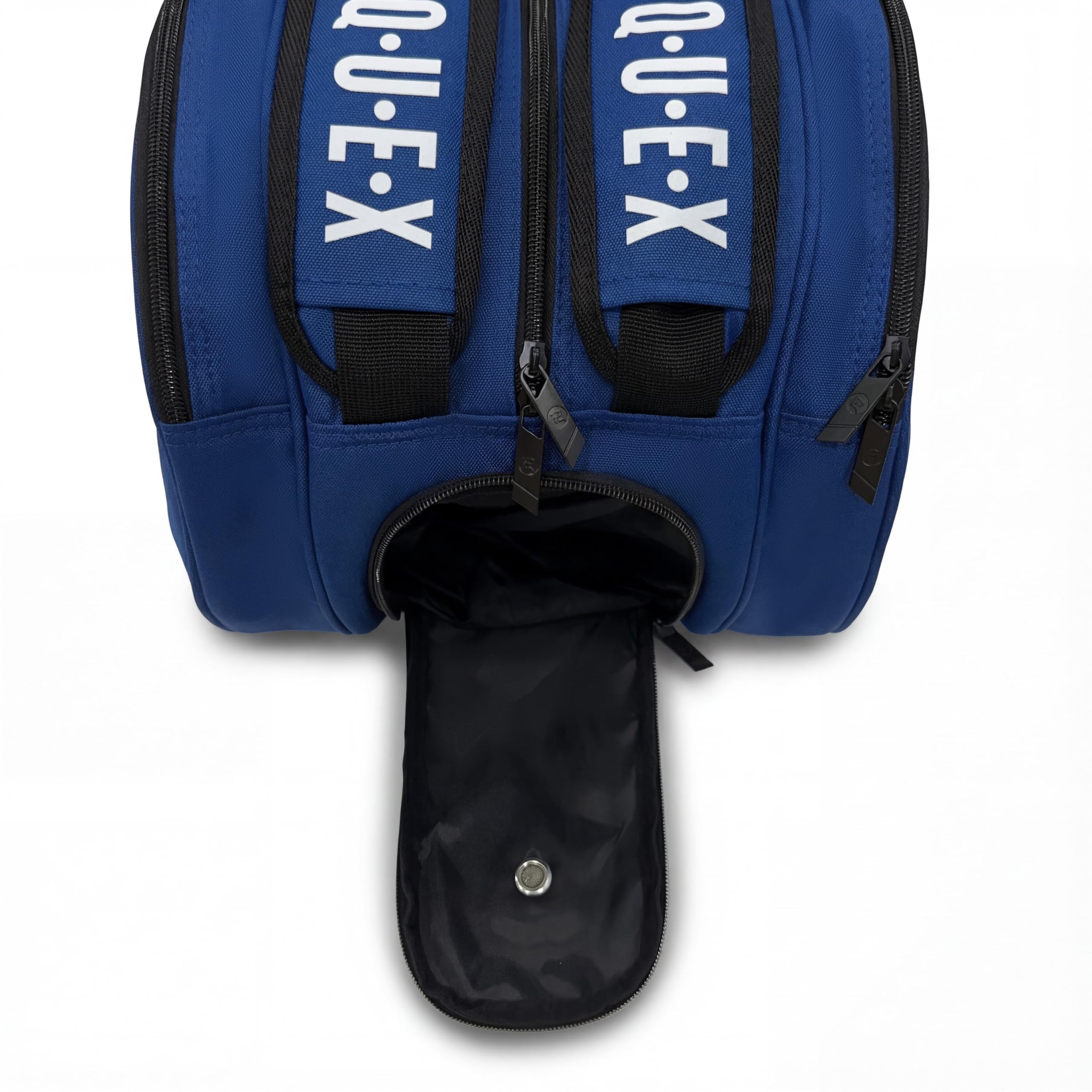 Raquex Engage 2 - Borsa per racchette da paddle (nero o blu) - Maniglia per il trasporto + doppia tracolla (stile zaino) - Fodera termica, scomparto per scarpe, scomparto centrale