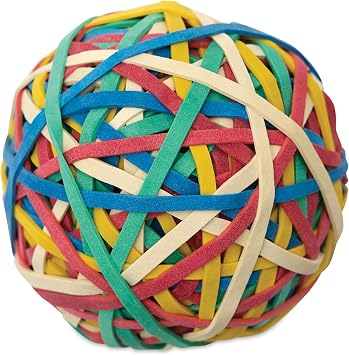 Officemate Rubber Band Ball, Assorted Colors, 4.3 Oz 82027