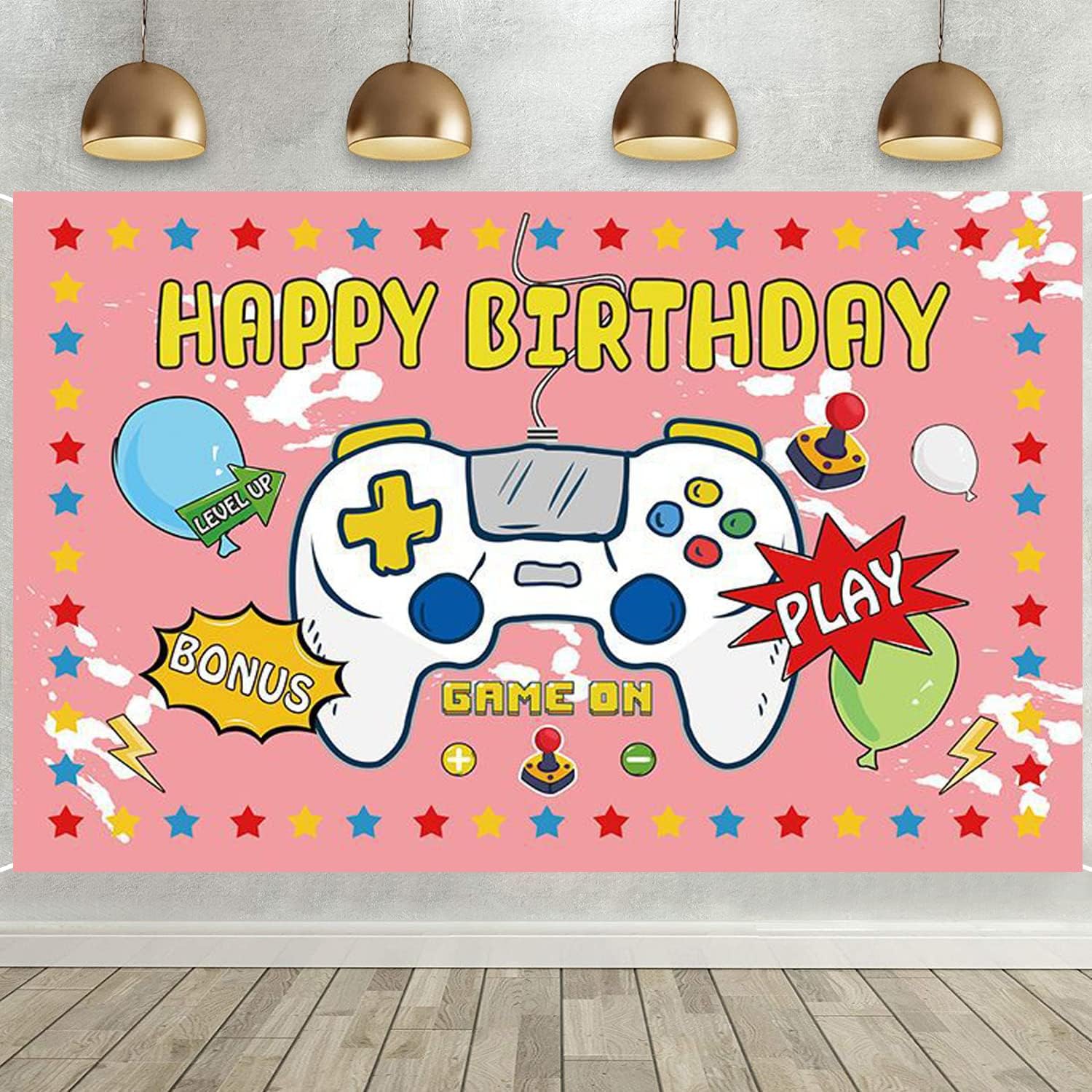 Video Game Happy Birthday Backdrop Gaming Theme Birthday