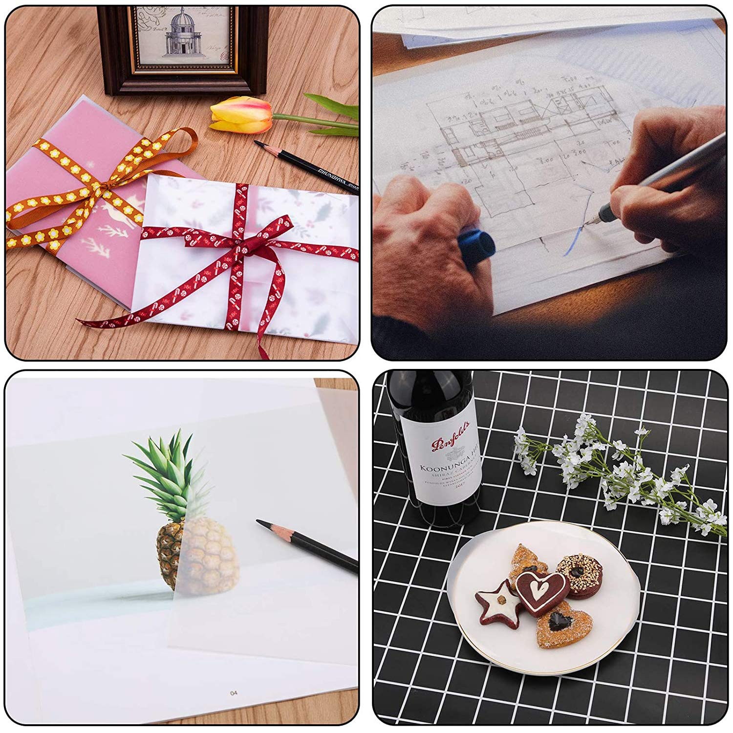 Buy 50 Sheets A4 Vellum Transfer Paper Tracing Paper Translucent