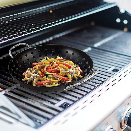 Miniatura 5 de Farberware Wok Topper redondo antiadherente para barbacoa, 11 pulgadas, negro