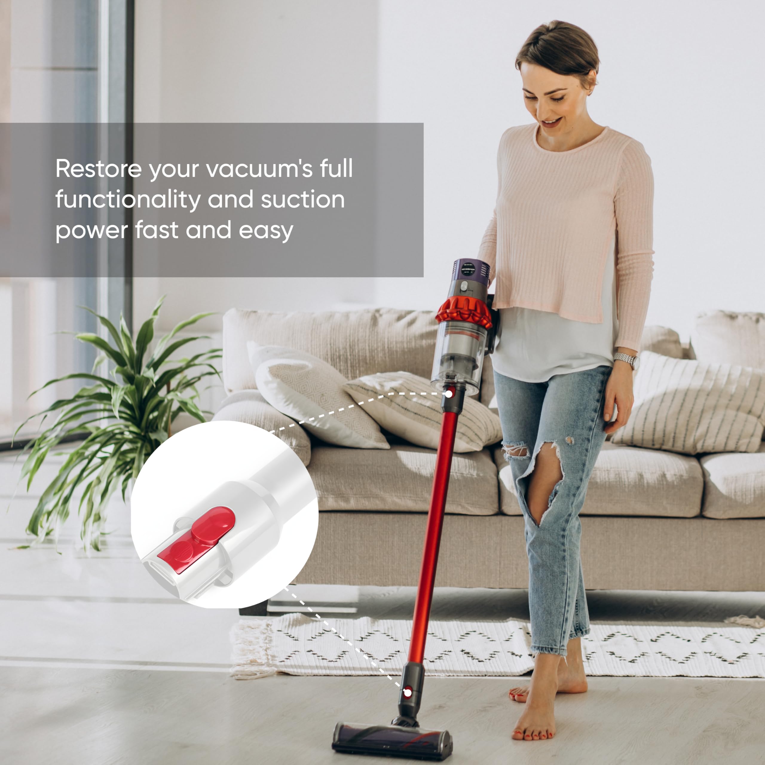Zestaw 2 gałek blokujących, kompatybilne z odkurzaczem Dyson ze sprężyną do szczotki V10, V11, V8, V7 V15, części zamienne, rurki V10 i rurki Dyson V11, 2 szt