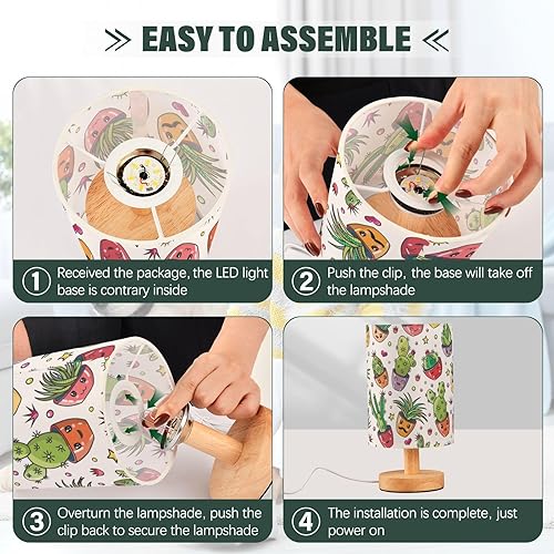 Miniatura 4 de Bedroom Lamps Night Stand Lamps Modern Succulents Cacti Colorful Dots Lamp for Study Desk Home Office