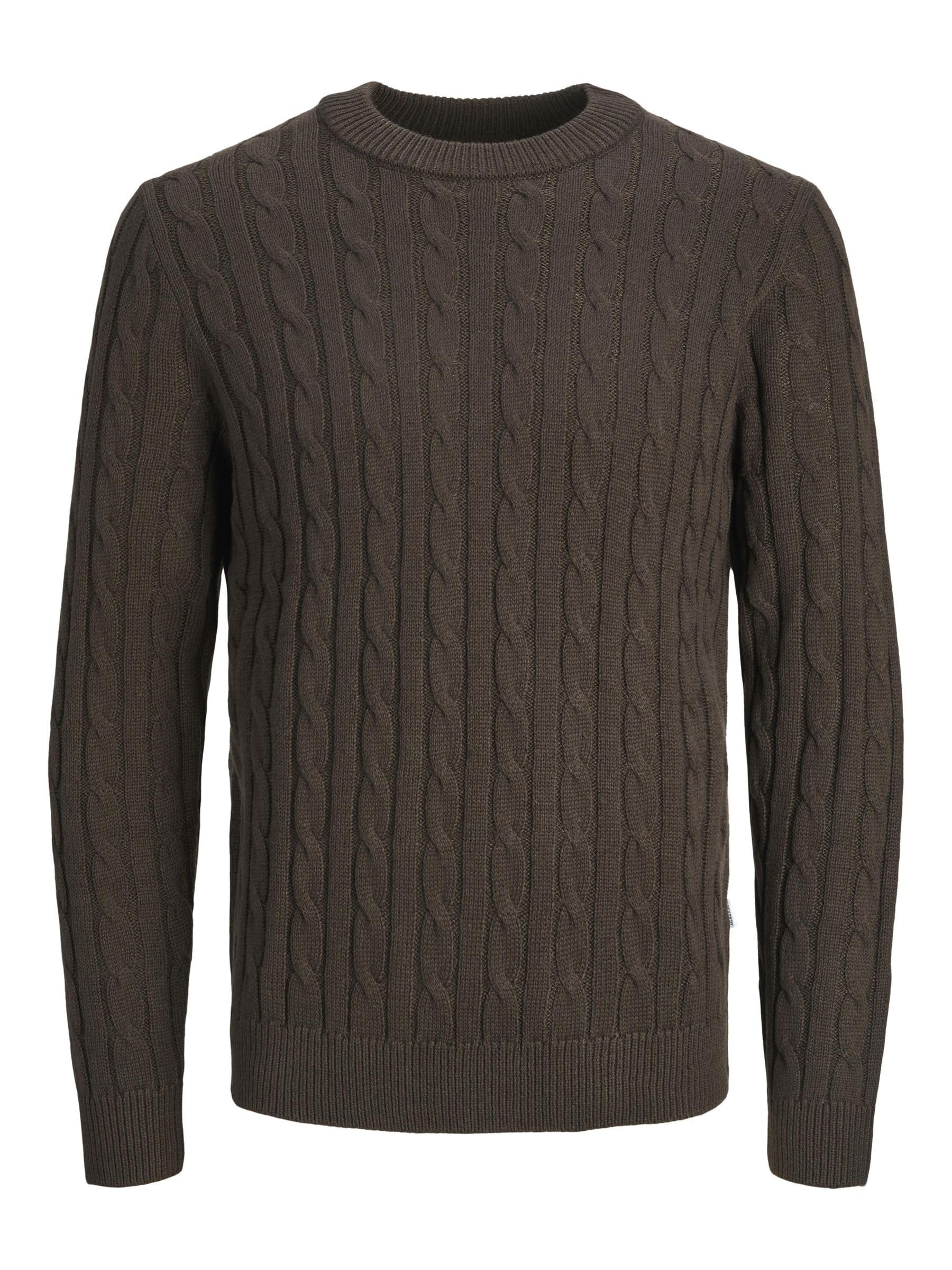 JACK & JONES Jjeross Knit Crew Neck Sn Knit Sweater, Mulch, M, Men's