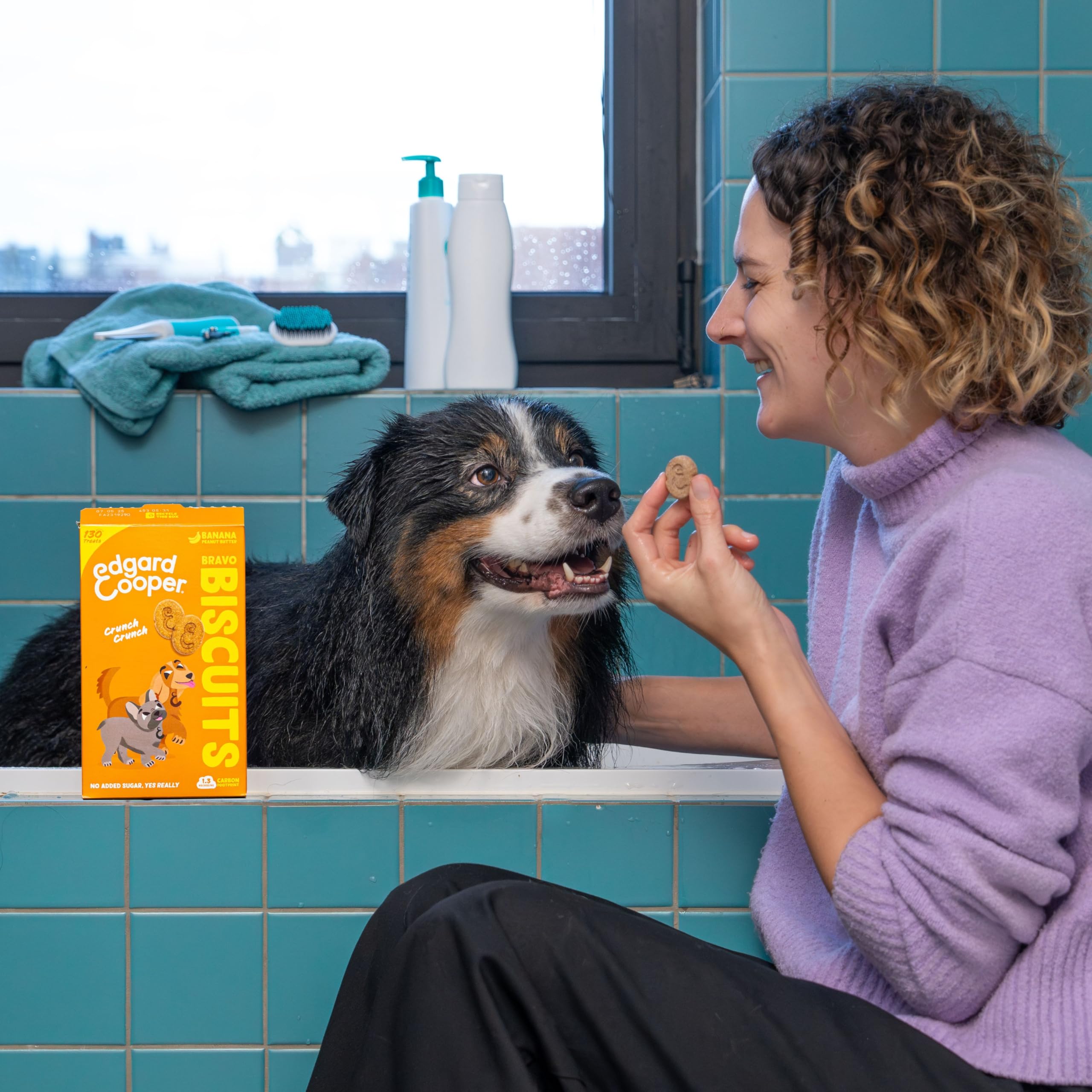 Edgard & Cooper Snack per cani, Bravo Biscotti, (Banana, 1 x 400g Bag), Snack con cereali di origine vegetale, a base di frutta, perfetti per l'allenamento