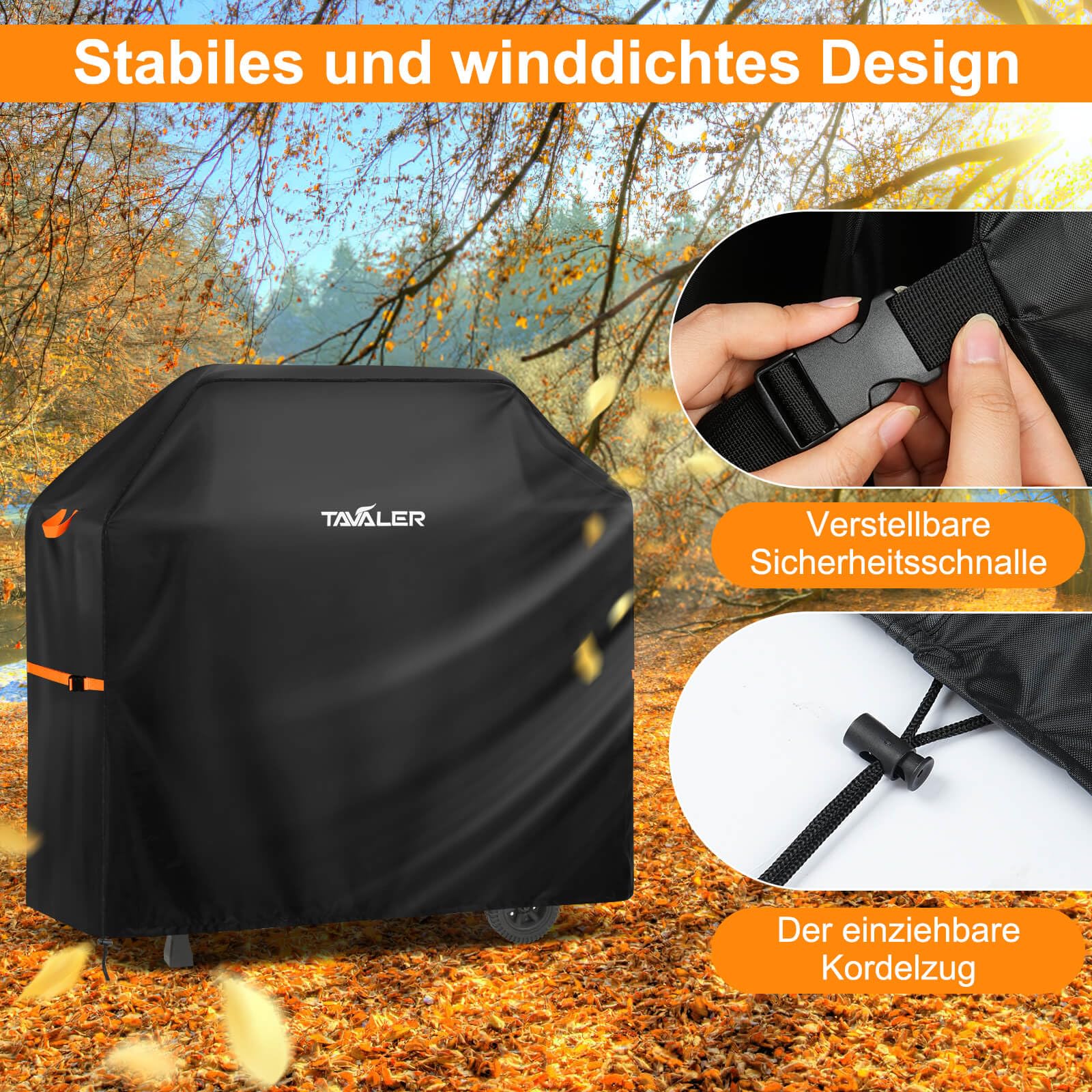 Saibunratus Housse Barbecue Ronde – Protection Imperméable Oxford 210D Anti-UV, Cordon Serrage, Pour Fumoir Charbon