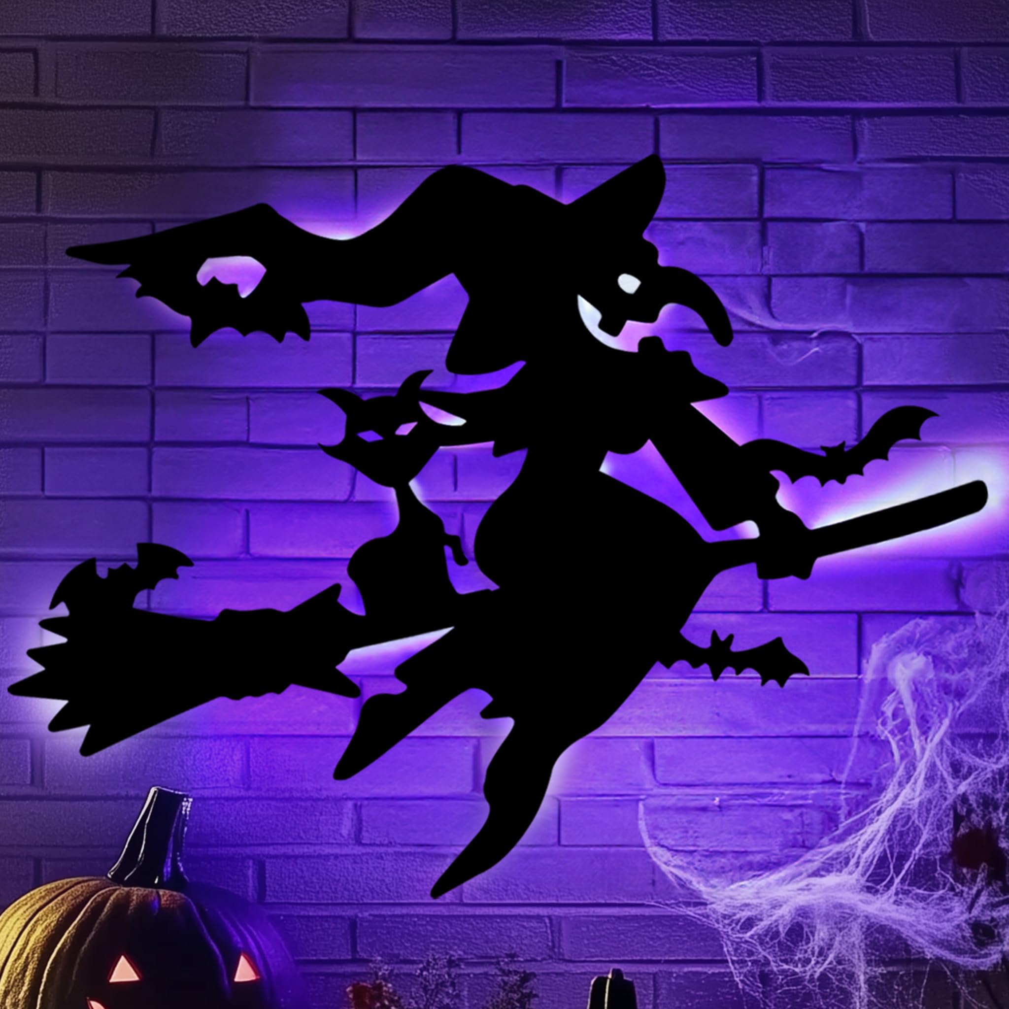 JPXHHalloween Outdoor Decoration - Black Lantern Halloween Silhouette can be Used for Outdoor Halloween Garage Door Wall and Courtyard Decoration