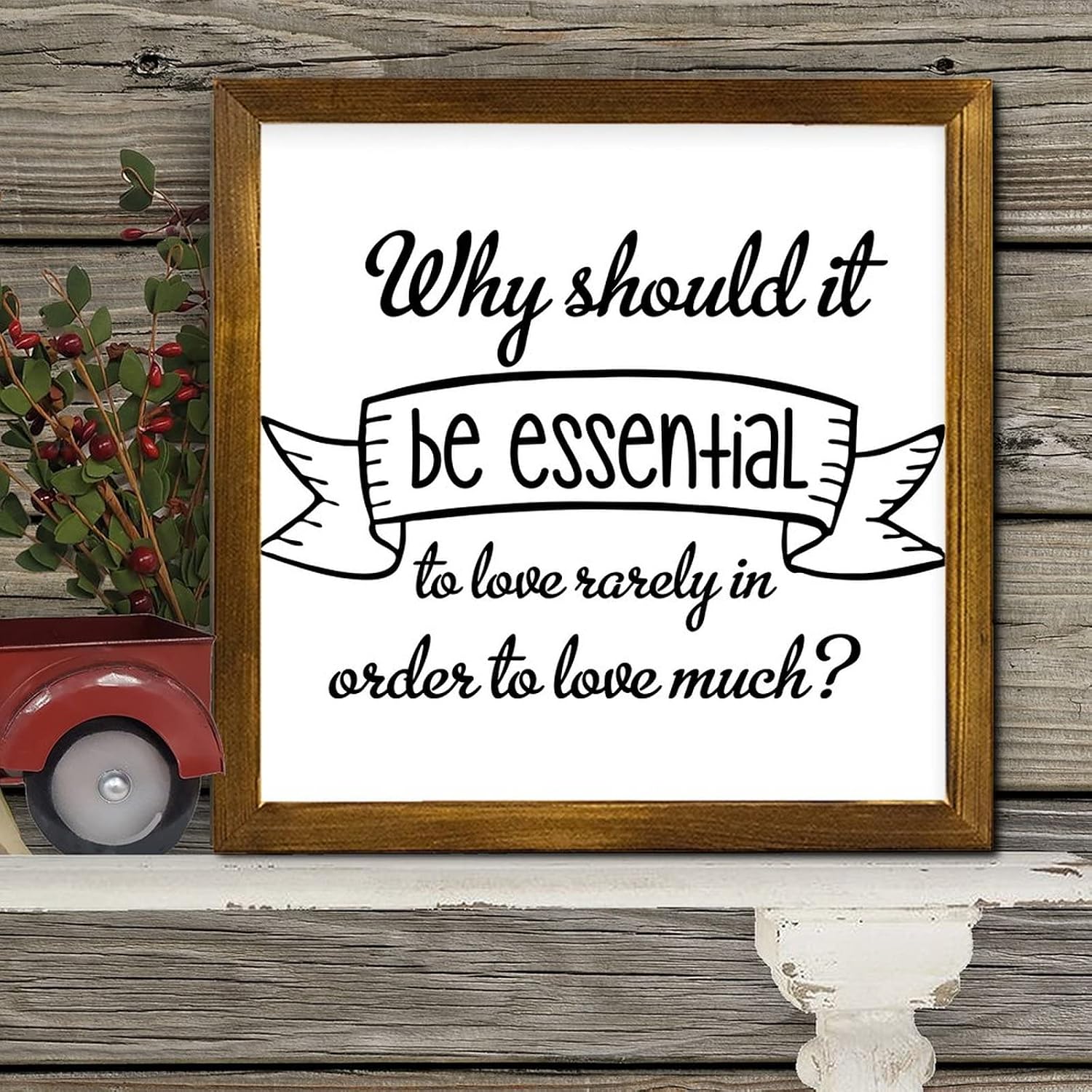 Why Should It Be Essential to Love Wood Framed Sign Family Phrase Wooden Plaque Farmhouse Wall Decor Farmhouse Rustic Wooden for Laundry Room Bathroom Bedroom Home Housewarming Gift 12x12 Inch