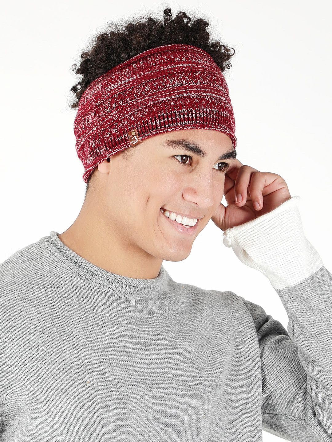Knitted Acrylic Wool Running Yoga Boho Headband Earwarmer | Unisex Soft Stretchable Rib Knit Hairband for Men & Women | Lightweight Winter Sports Ear Cover | Made in India-image-13