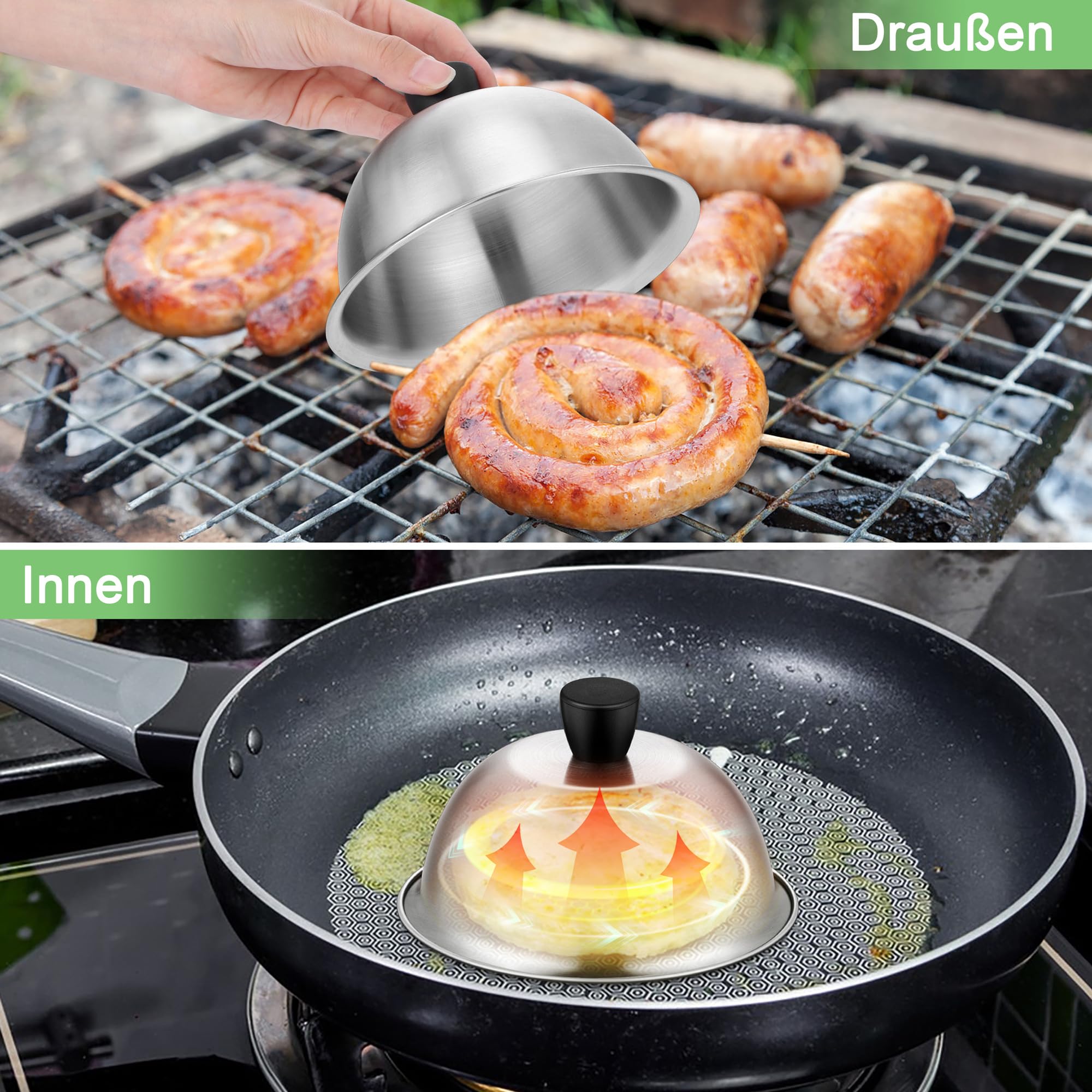 Joyfair Cubierta para hamburguesa de acero inoxidable (4)