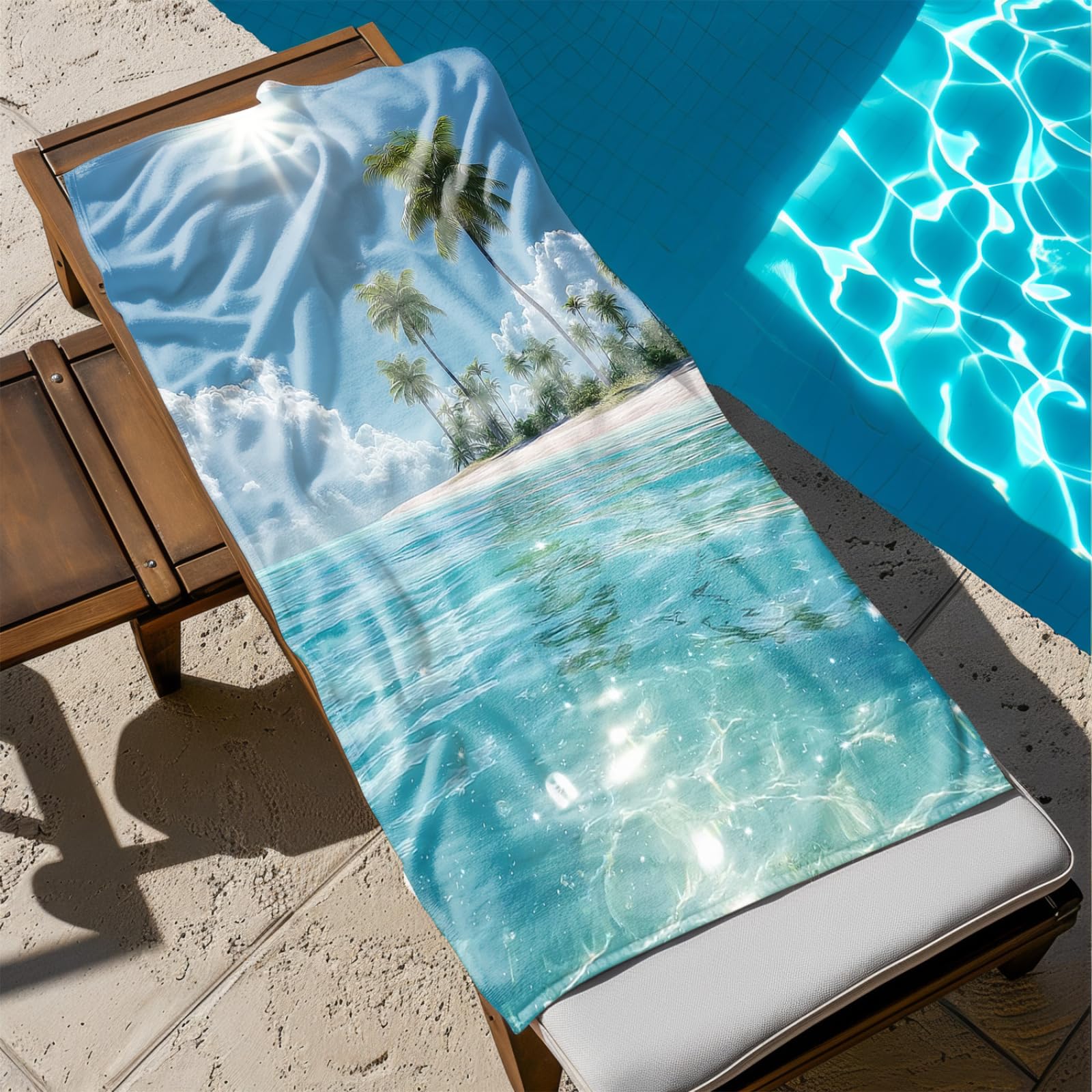 Telo Mare Microfibra 210x230 Oceano Blu Telo Spiaggia Grande Antisabbia,XXL Asciugamano Mare, Asciugatura Rapida, Stuoia Spiaggia Leggero E Portatile