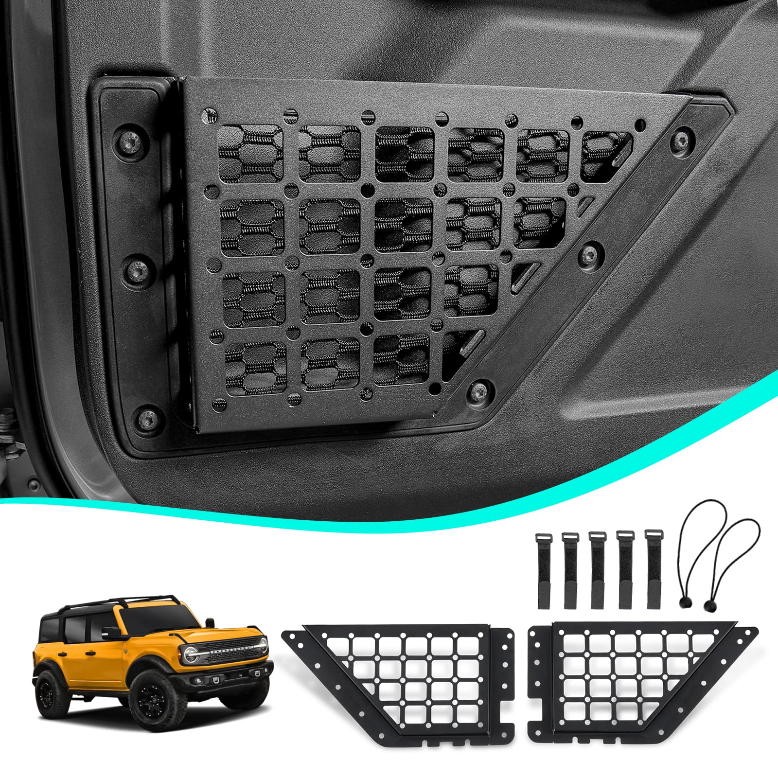 Klutchtech Front Door Storage Pockets Molle  Panels Bronco 