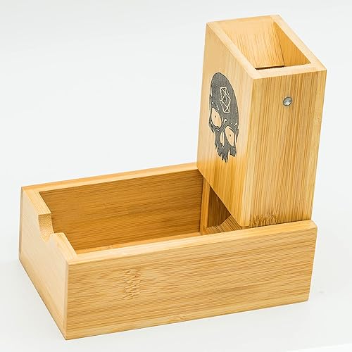 Miniatura 8 de Cusdie Torre de dados de bambú plegable de madera para mazmorras y dragones, juego de mesa, D&D, RPG (sin logotipo)