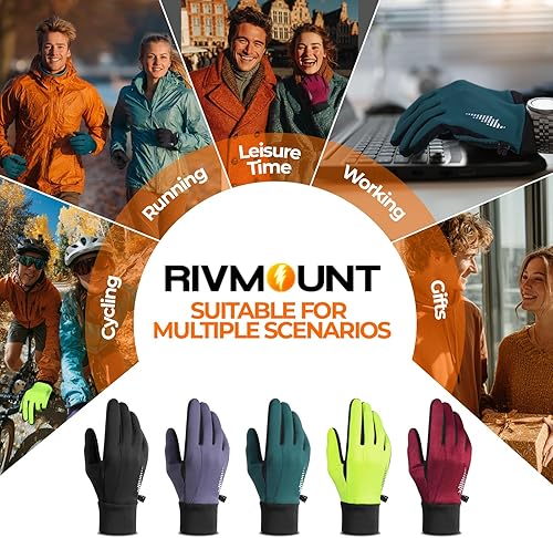 Miniatura 6 de rivmount Guantes de invierno para mujeres y hombres para clima frío, correr, conducir, ciclismo, resistente al agua y pantalla táctil, guantes de