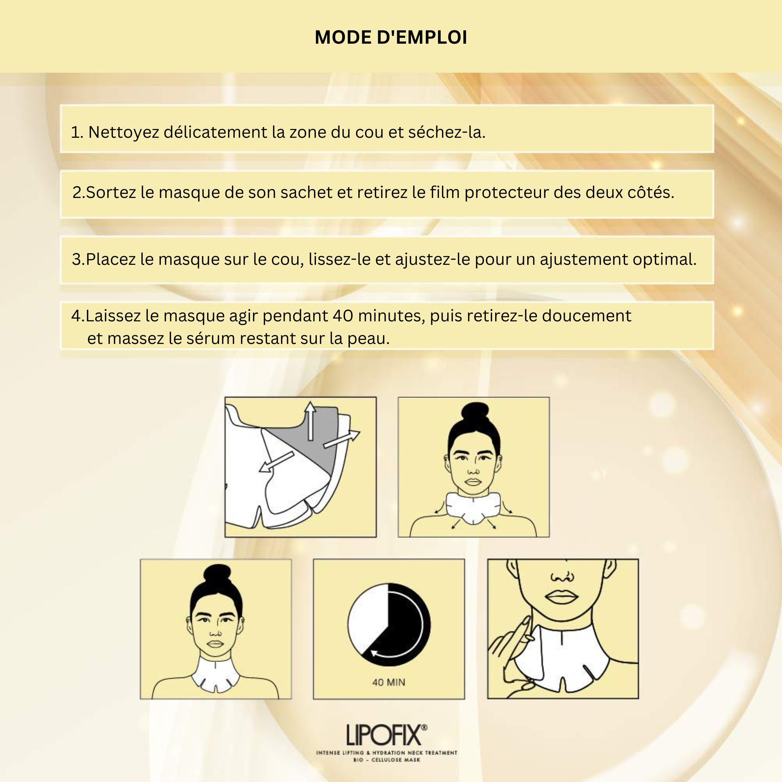 Masques Pour Le Cou Pour Les Soins De La Peau - Pour Le Double Menton Et Le Lifting Du Cou - Traitement Intense Du Cou En Biocellulose, Anti-âge Et Anti-rides | 5 Masques