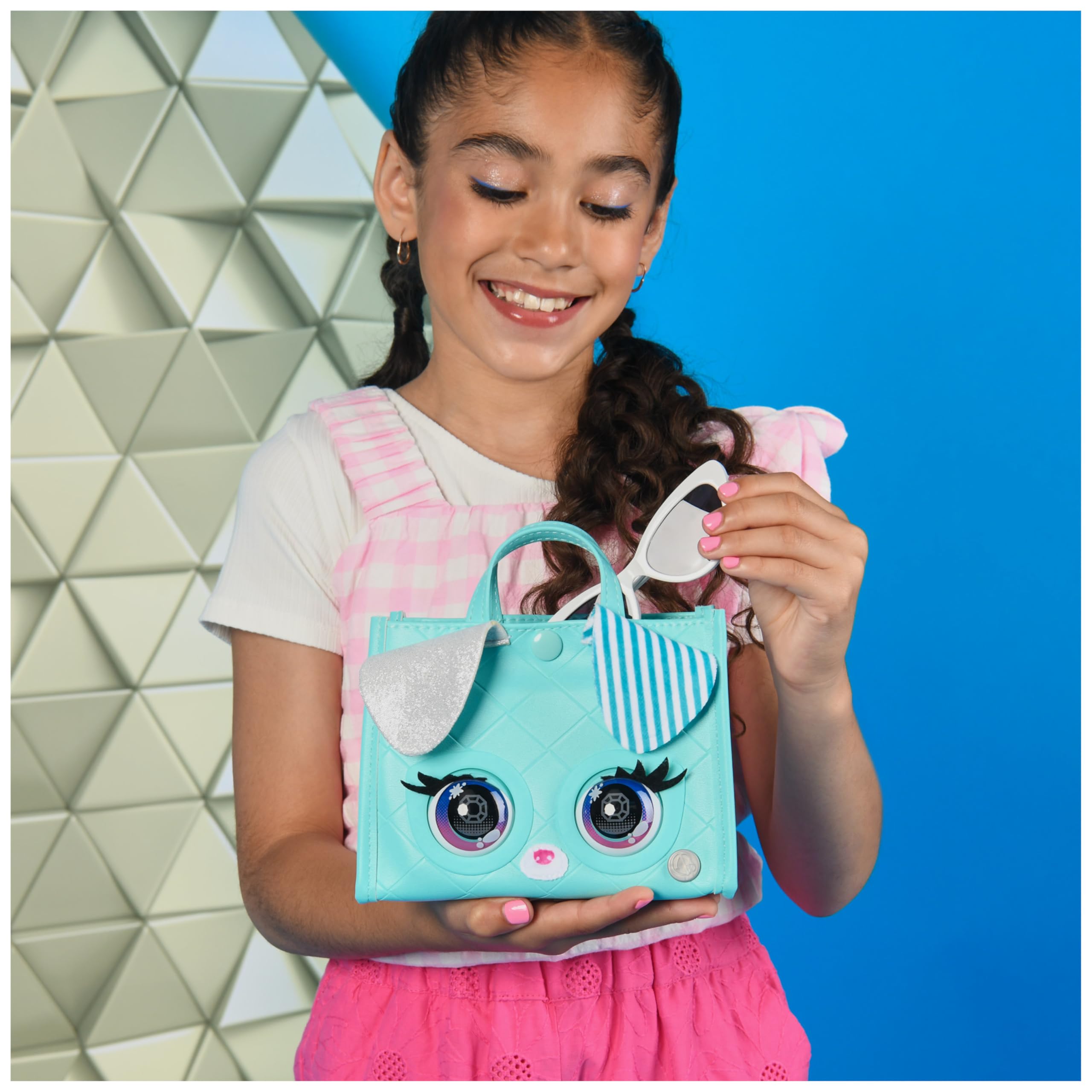 PURSE PETS - TOTE BAG CHIOT - ANIMAL INTERACTIF FORMAT SAC À MAIN - Sac pour Enfant Chien Interactif Qui Cligne Des Yeux - À L'Epaule Ou En Bandoulière- Sons Et Modes De Jeu - Jouet Enfant 4 Ans Et +
