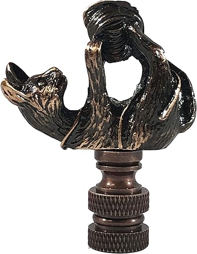 Miniatura 5 de Royal Designs, Inc. Playful Cat Finial para pantalla de lámpara, F-5077AB-2, latón antiguo, paquete de 2