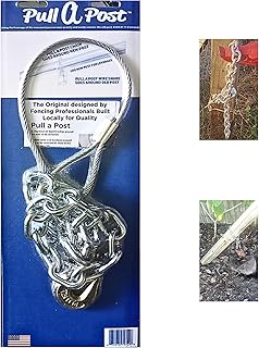 Upgraded Original Heavy-Duty Fence Post Removal Tool – Stronger Cable, Longer Chain, Works with Jack or Lever to Pull Broken Wood Fence Posts for Repair & Replacement fence repairs