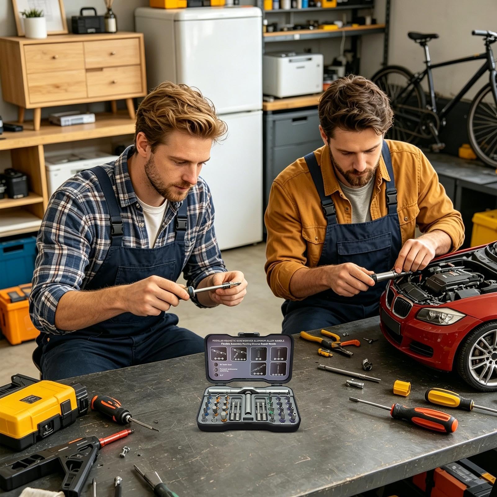 Ratschen-Schraubendreher-Set, magnetisch, Präzisions-Multi-Bit-Werkzeug