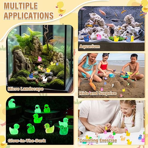 Miniatura 6 de selizo 180 mini patos de resina, pequeño pato para jardín de hadas de micro paisaje, adorno de casa de muñecas para bromas de escondite, recuerdos