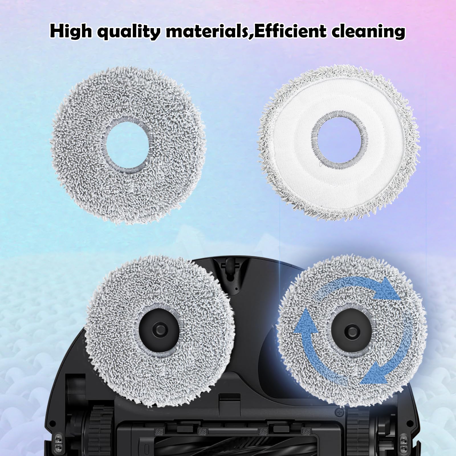 Lot De 6 Serpillères Lavables Pour IRobot Braava Jet M6, Comprend 3 Lingettes Humides Et 3 Lingettes Seches 90766390