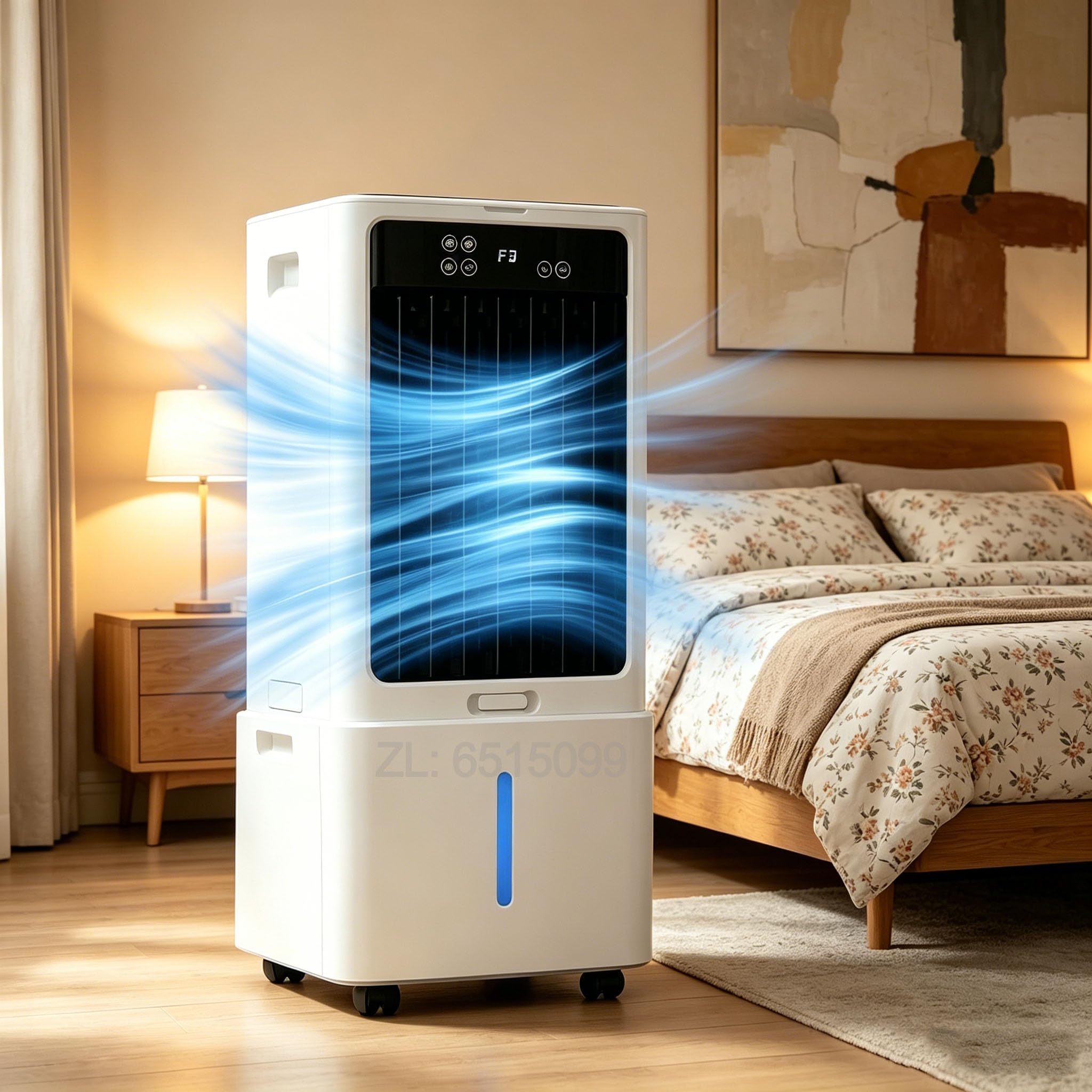 12L Air Cooler 3-in-1, Remote Control, Portable Evaporative Air Cooling, 12-Hour Timer 3 Speeds, Oscillating Cooling Fan Air Conditioning with Ice Packs for Home Office