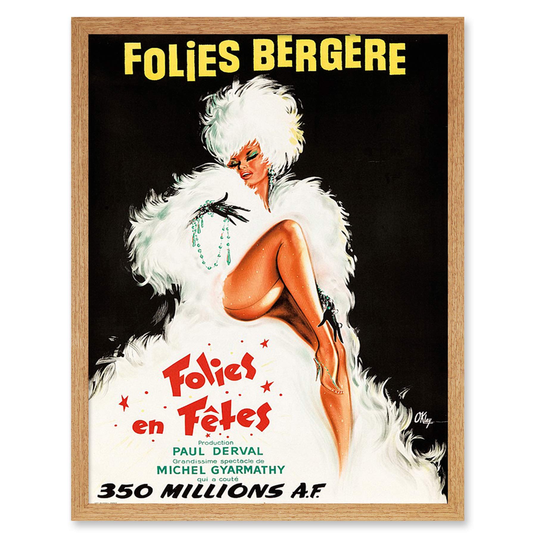 Wee Blue Coo Folies Bergere Theatre Cabaret Art Print Framed Poster Wall Decor 12x16 inch