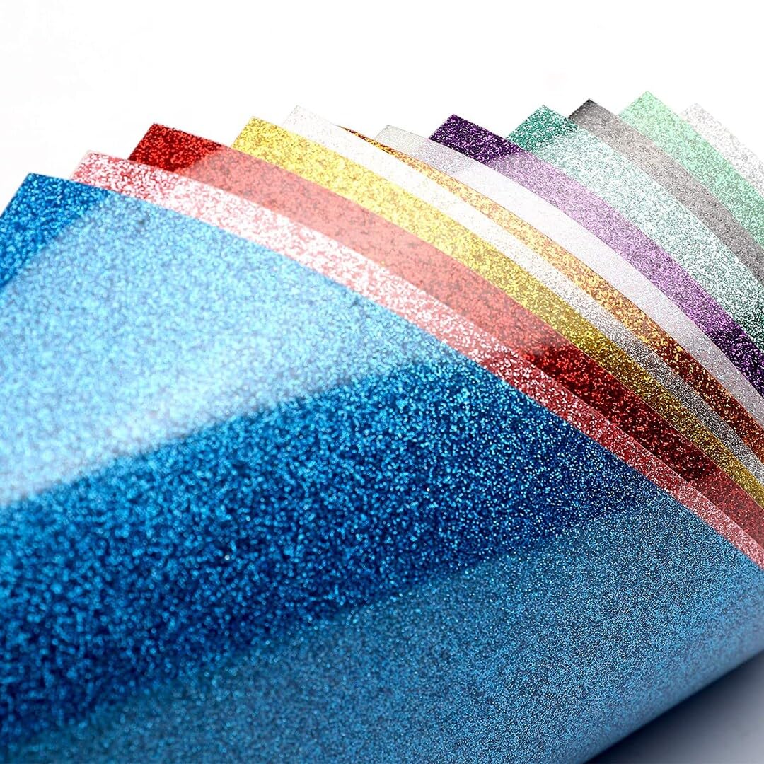 Akshat Enterprise Glitter Iron on Vinyl Sheet for Clothing and Other Fabrics A4 Size - (10 Sheet) (Multicolor)-image-6