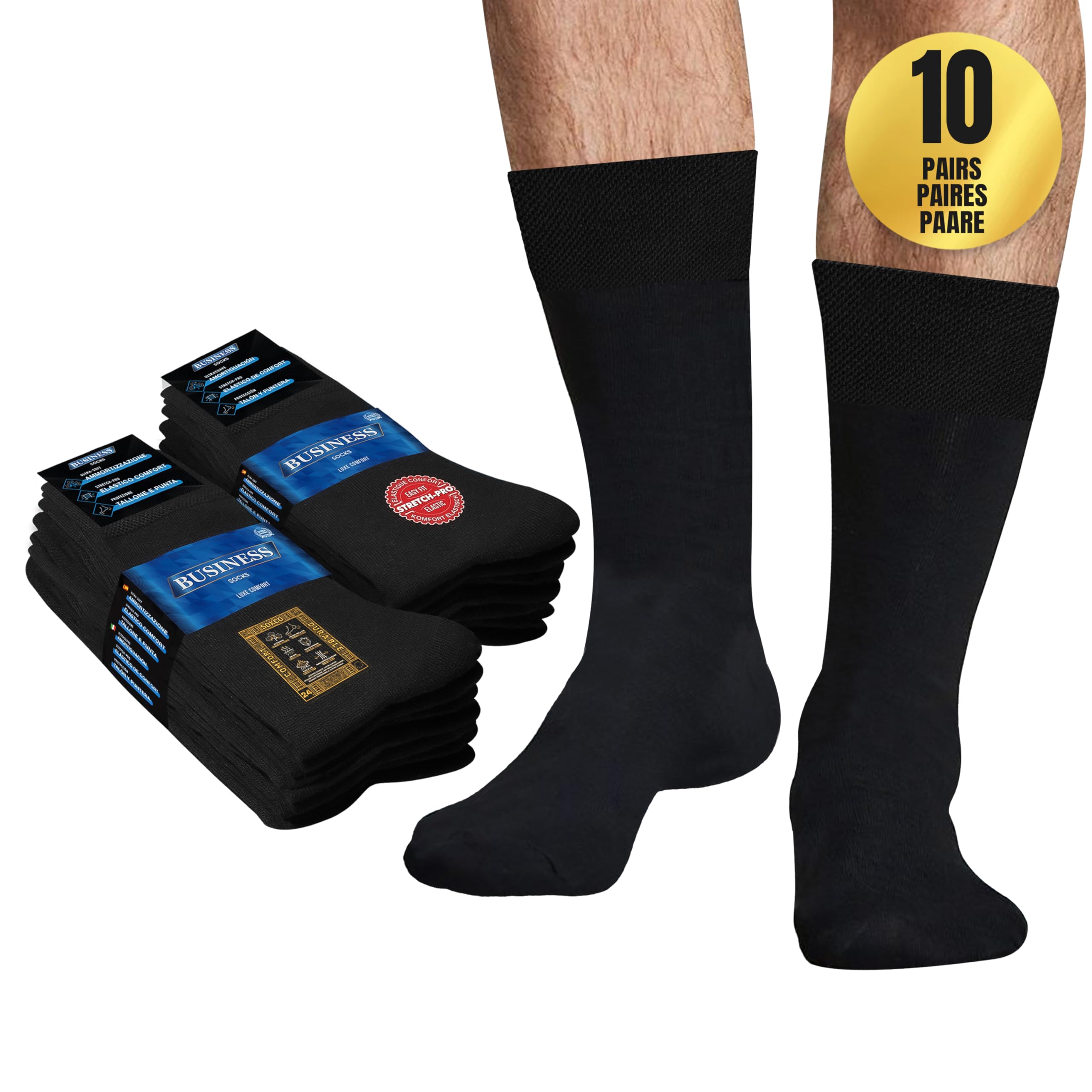 10 Pairs Men's Black Business Socks Men's Socks
