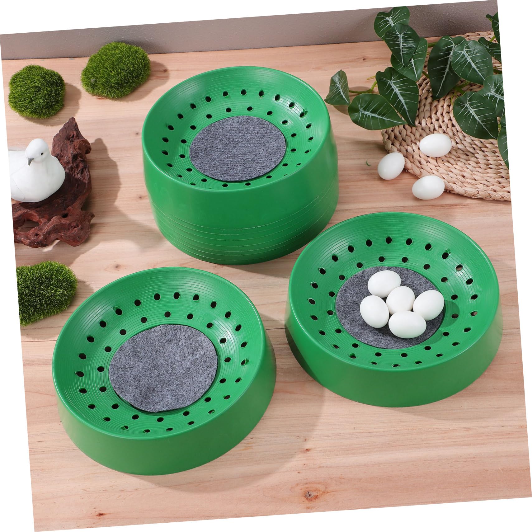 Mikikit 10 Pezzi Ciotole Nidificanti per Piccioni e Uccelli Basins Traspiranti e Resistenti Lavabili e Facili da Asciugare per Allevamento e Riposo o Fattoria